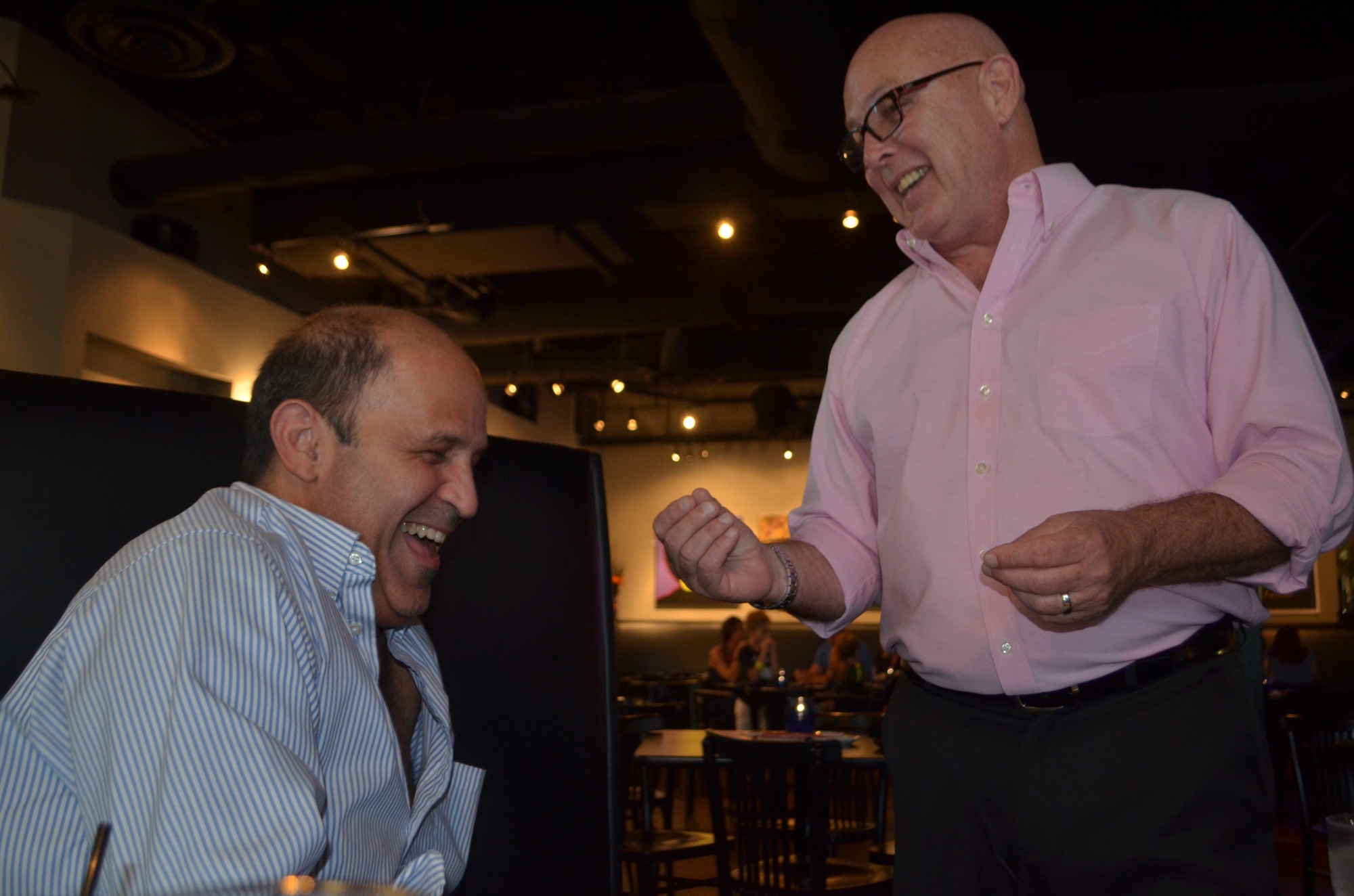 Resident Artist Ron Genta, 56, and Gary Fennessy, owner of Main Street Trattoria, have developed quite the friendship.