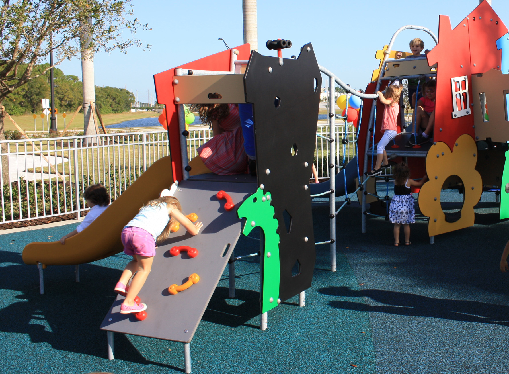 Children play on the new playground during opening ceremonies Nov. 5. Courtesy photo.