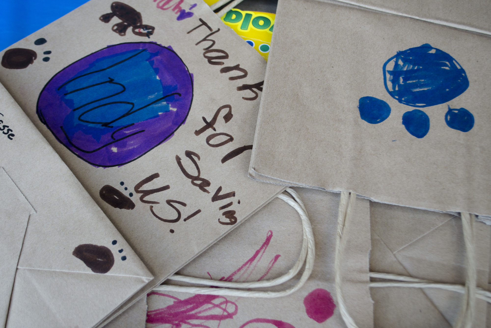 Children at the K-9 Pawty decorated doggy bags for the Sheriff’s Office’s K-9 deputies.