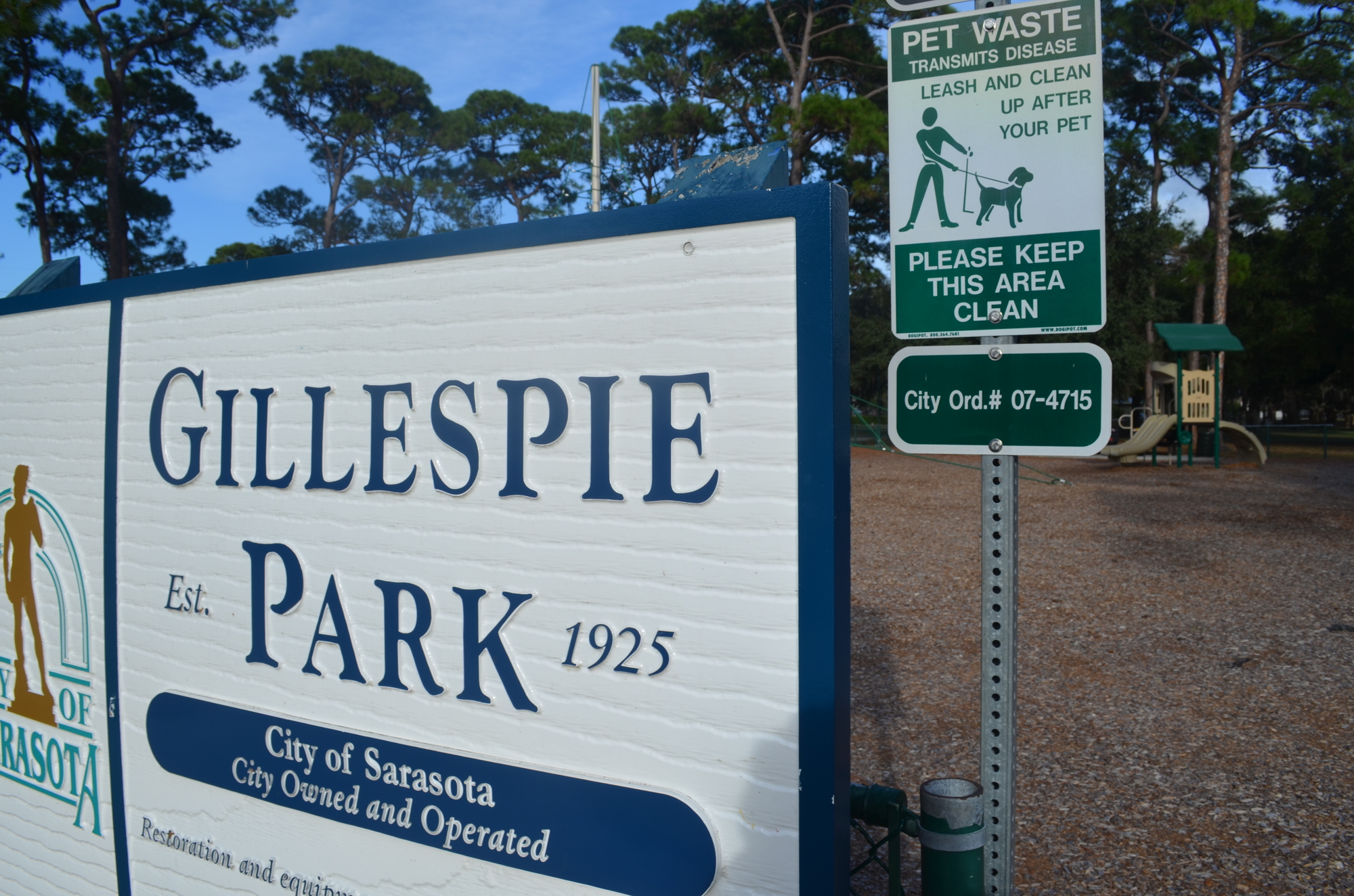 Gillespie Park is one of four city parks where dogs must remain on a leash.