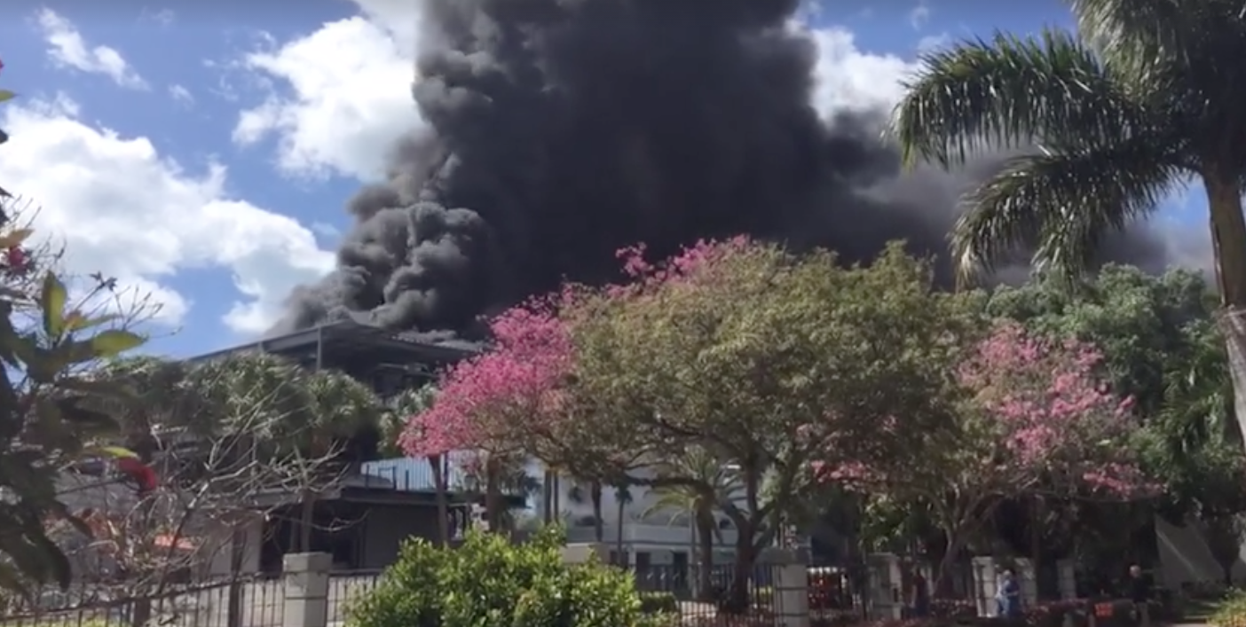 (Tim Jaeger) Sarasota County Fire Chief Michael Regnier said the amount of smoke upgraded a 2-alarm fire to a 3-alarm fire at Ringling College of Art and Design Tuesday.
