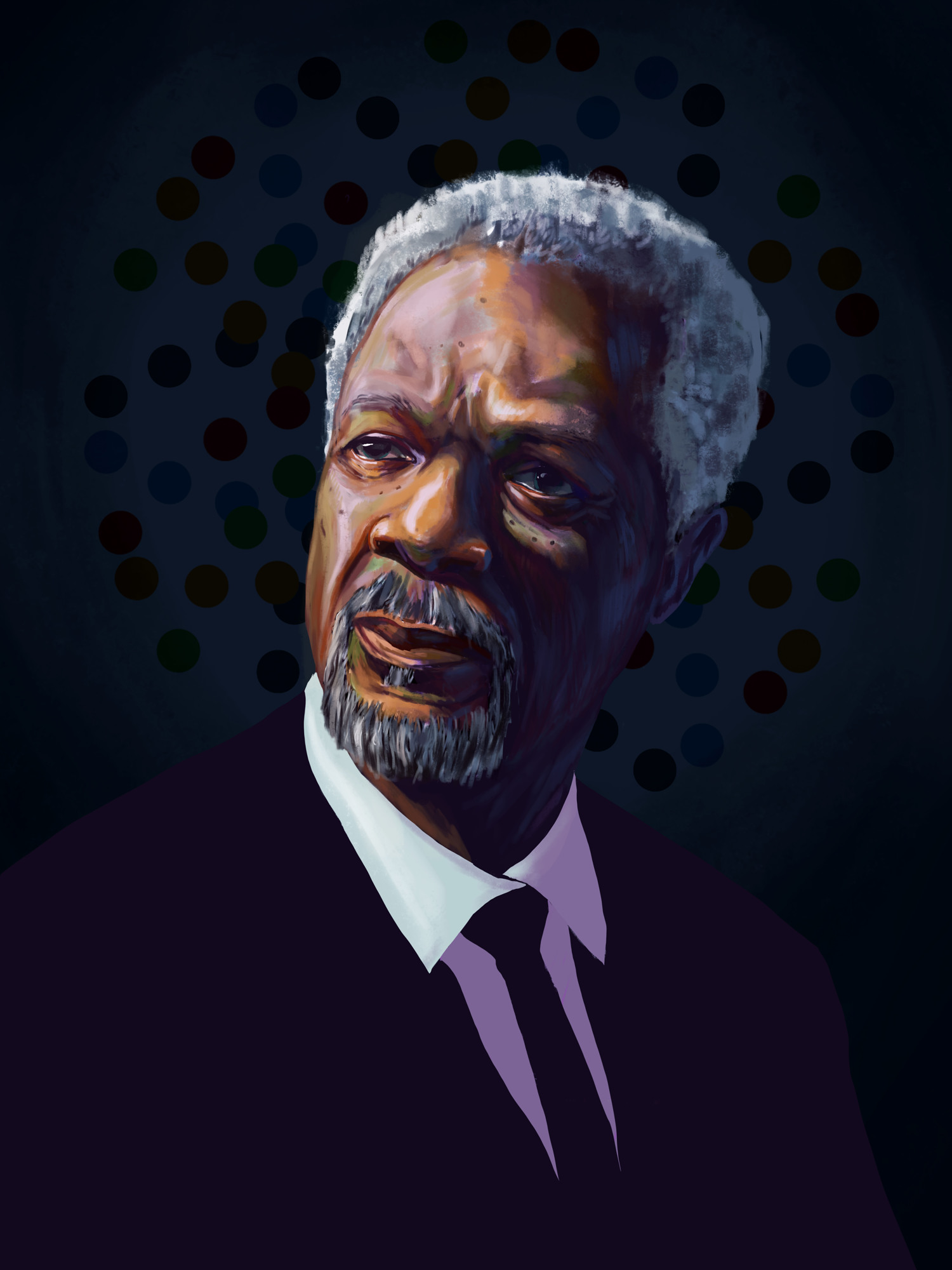 L'Hrar's portait of Kofi Annan.