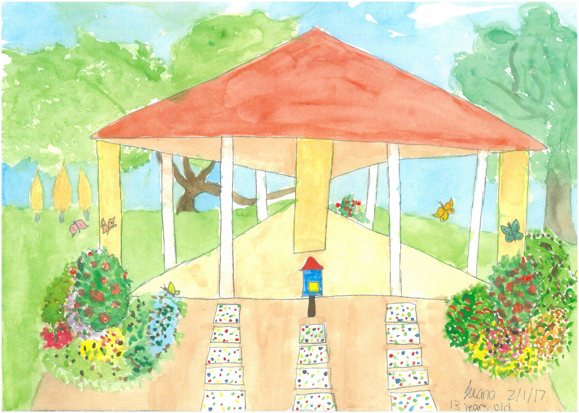A Reading Room participant's rendering of the butterfly garden proposed for Gillespie Park. 