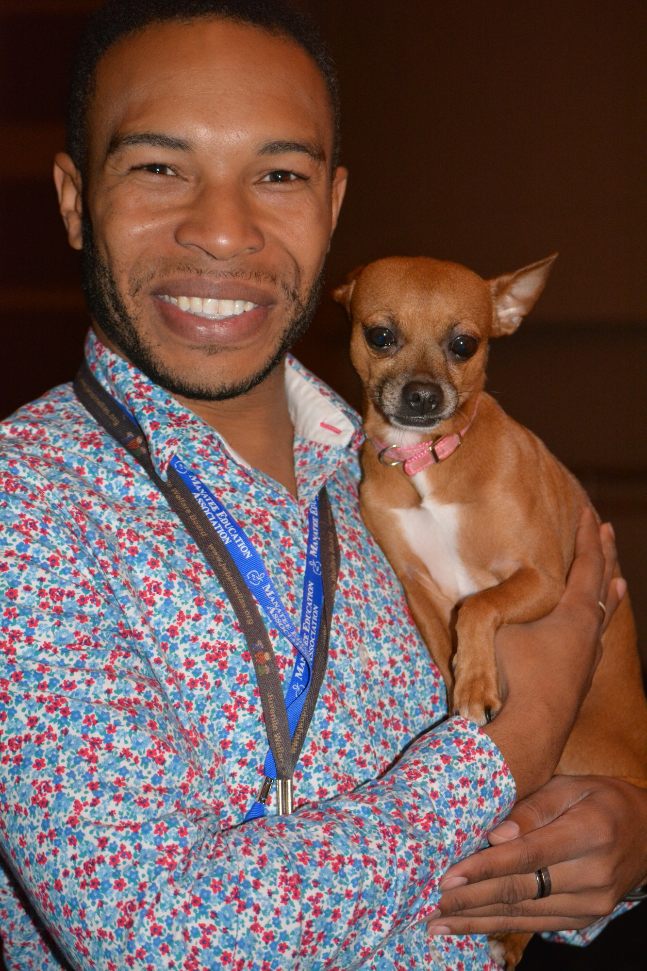 Teacher Ricardo Robinson cast his dog, Cassius, in the role of Bruiser Woods. Photo by Pam Eubanks.
