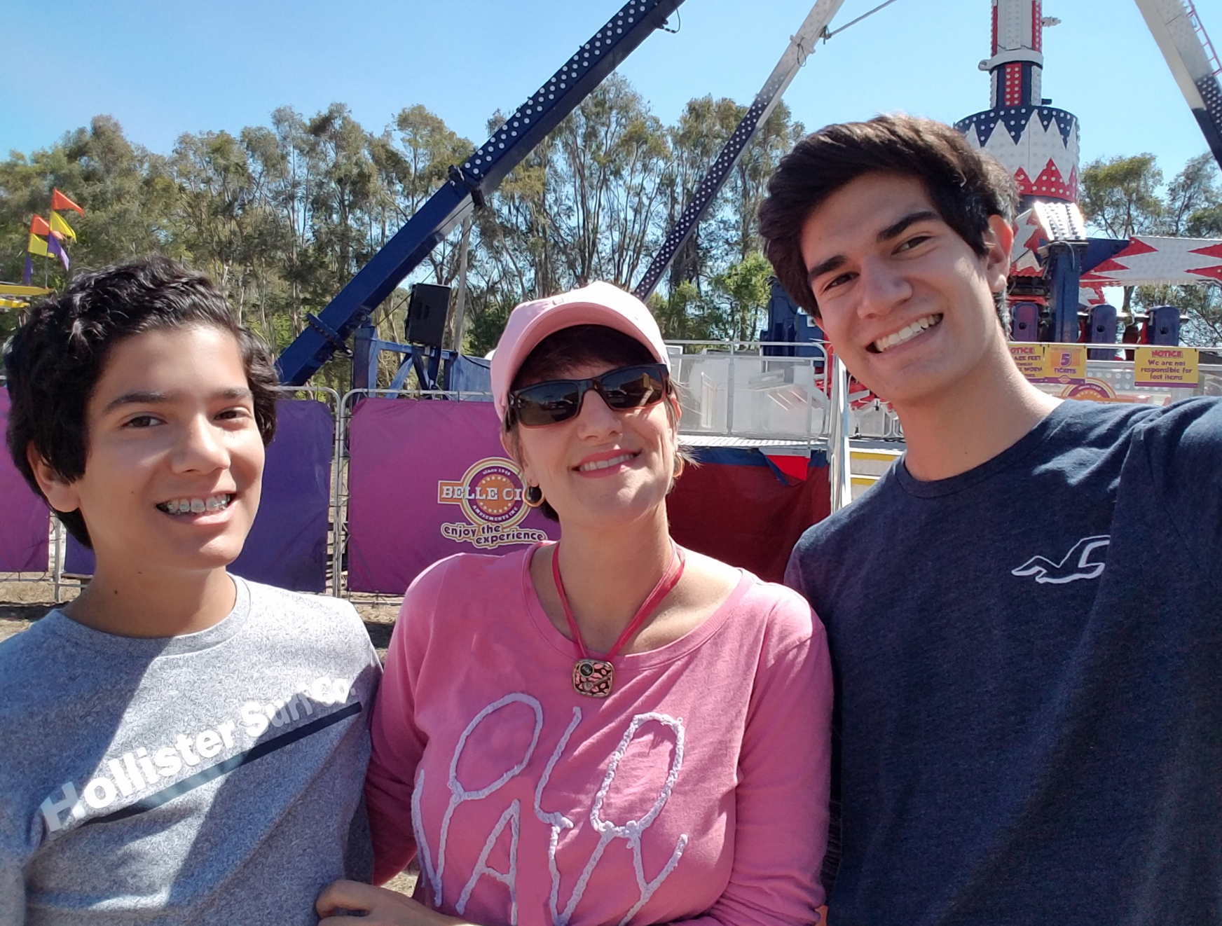 Sharon Kunkel and sons Noah (left) and Max (right) during their annual visit to the Sarasota County Fair