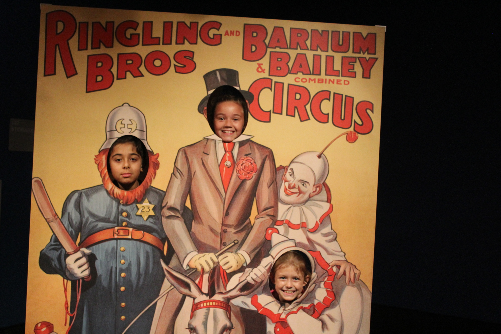 Braden River Elementary School fourth graders Elias Katra, Ella Pranuka and Claire Femenia have some fun at the John and Mable Ringling Museum of Art.