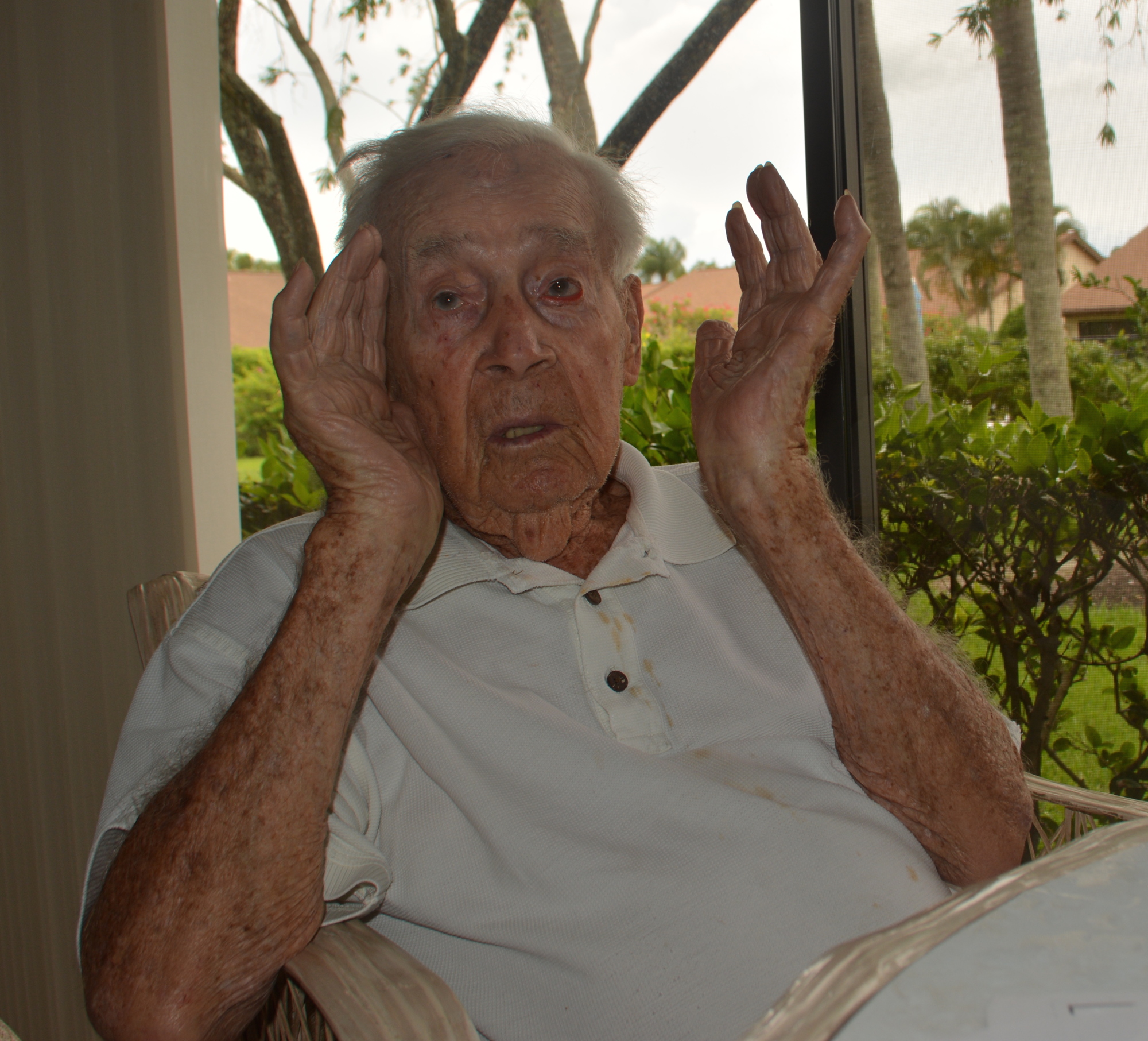 Gus Andreone, 105, was an assistant golf pro when he was drafted in 1944.