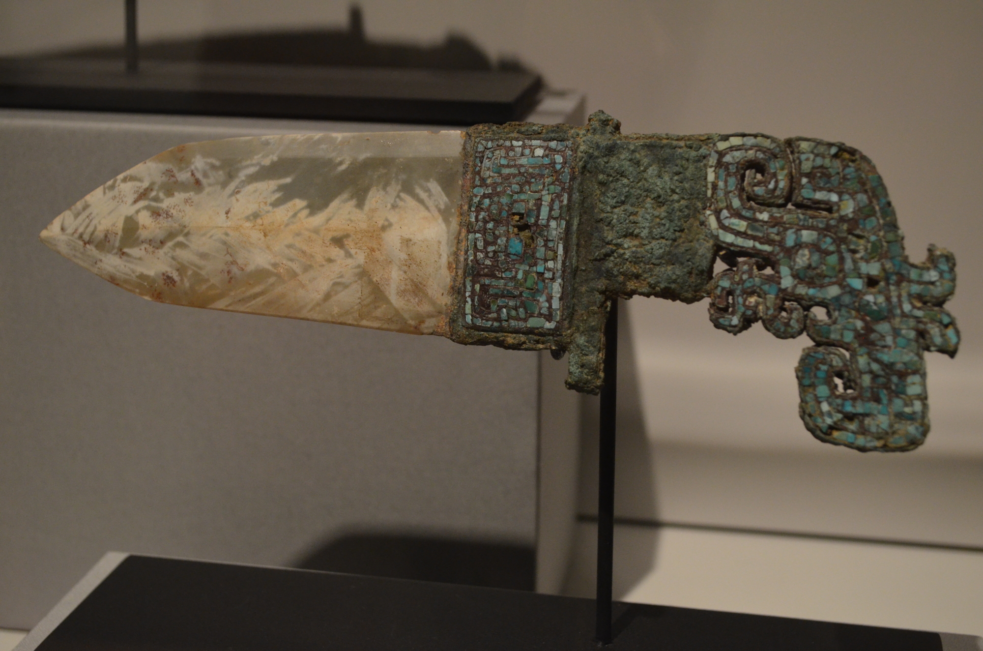 Bronze and jade weaponry, like this dagger, was ceremonial and not used in battle.