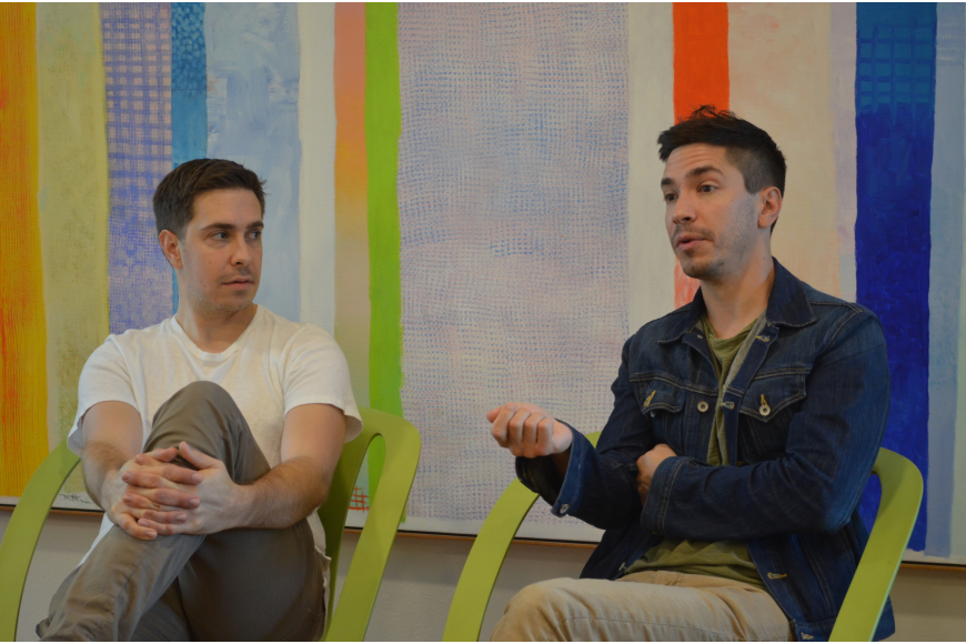 Christian and Justin Long visited Ringling College in 2015 to discuss plans for the project. 
