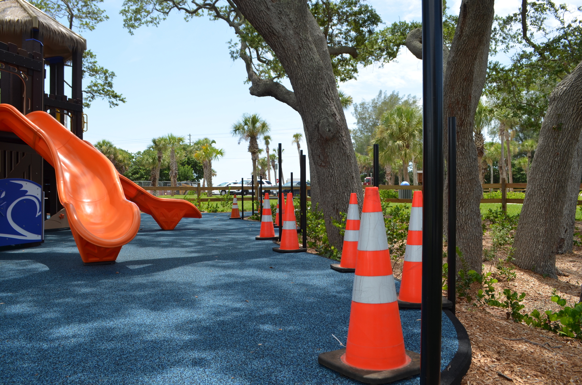 Sarasota County officials requested a fence in the park's playground area to prevent falls.