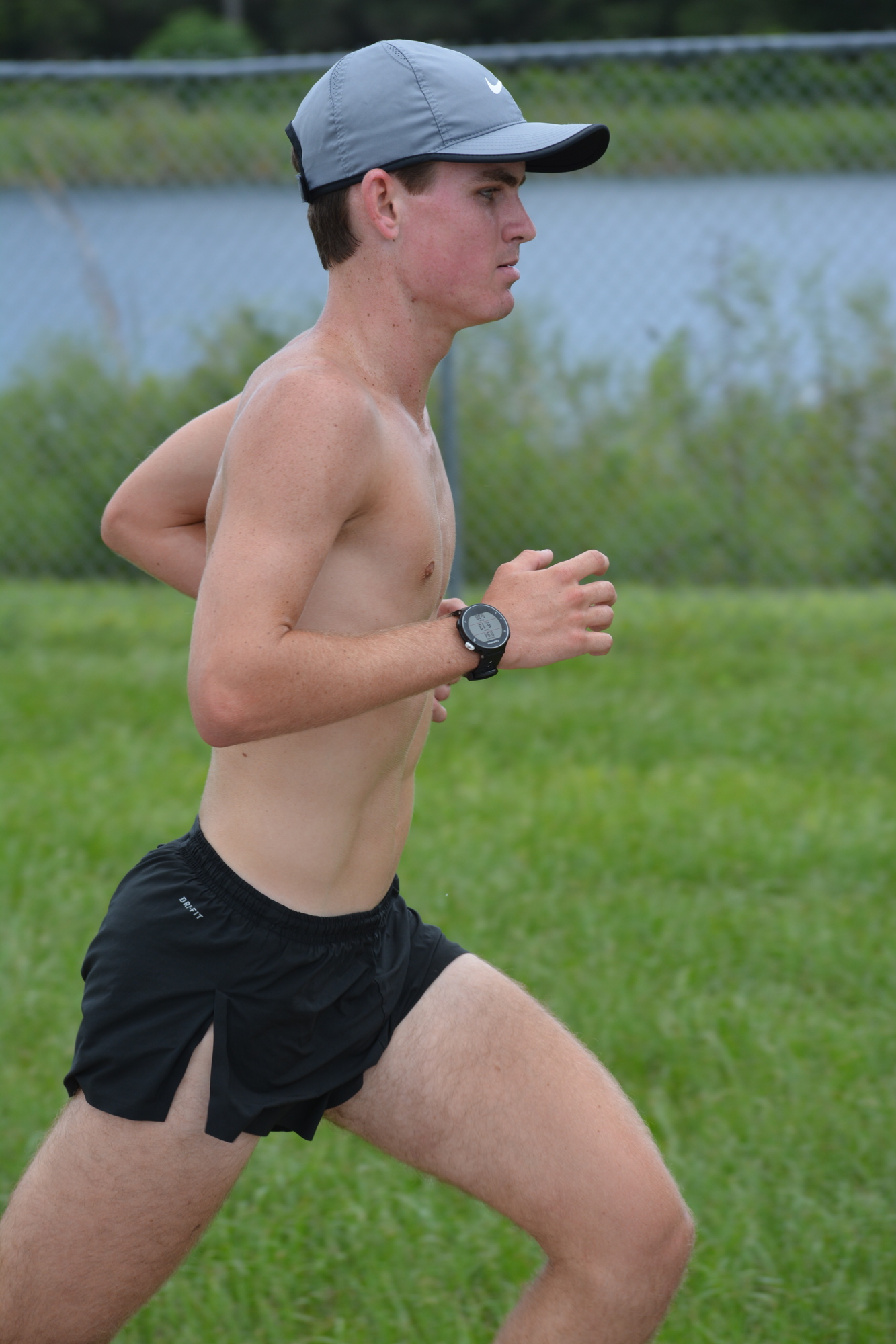 Kyle Wray runs during Lakewood Ranch cross-country practice.
