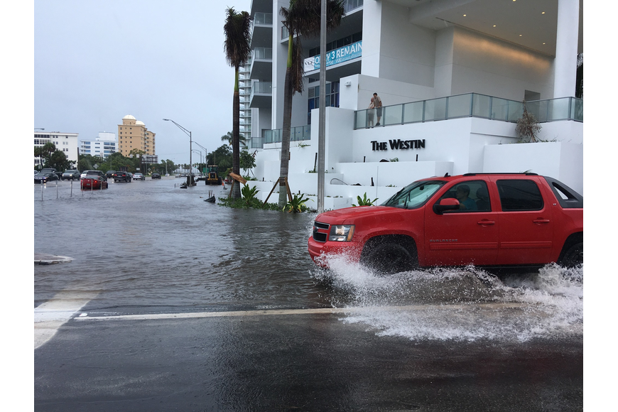 The streets around U.S. 41 and Gulfstream Avenue were among those flooded this weekend.