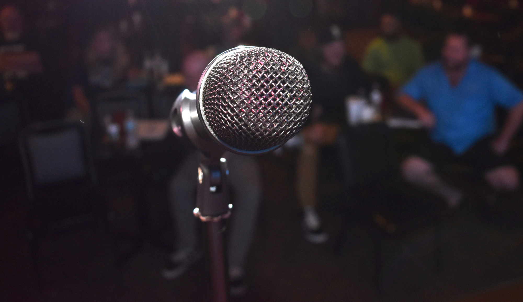 Each bootcamp participant will get a turn at the mic at the final performance on Aug. 30. Photo by Niki Kottmann