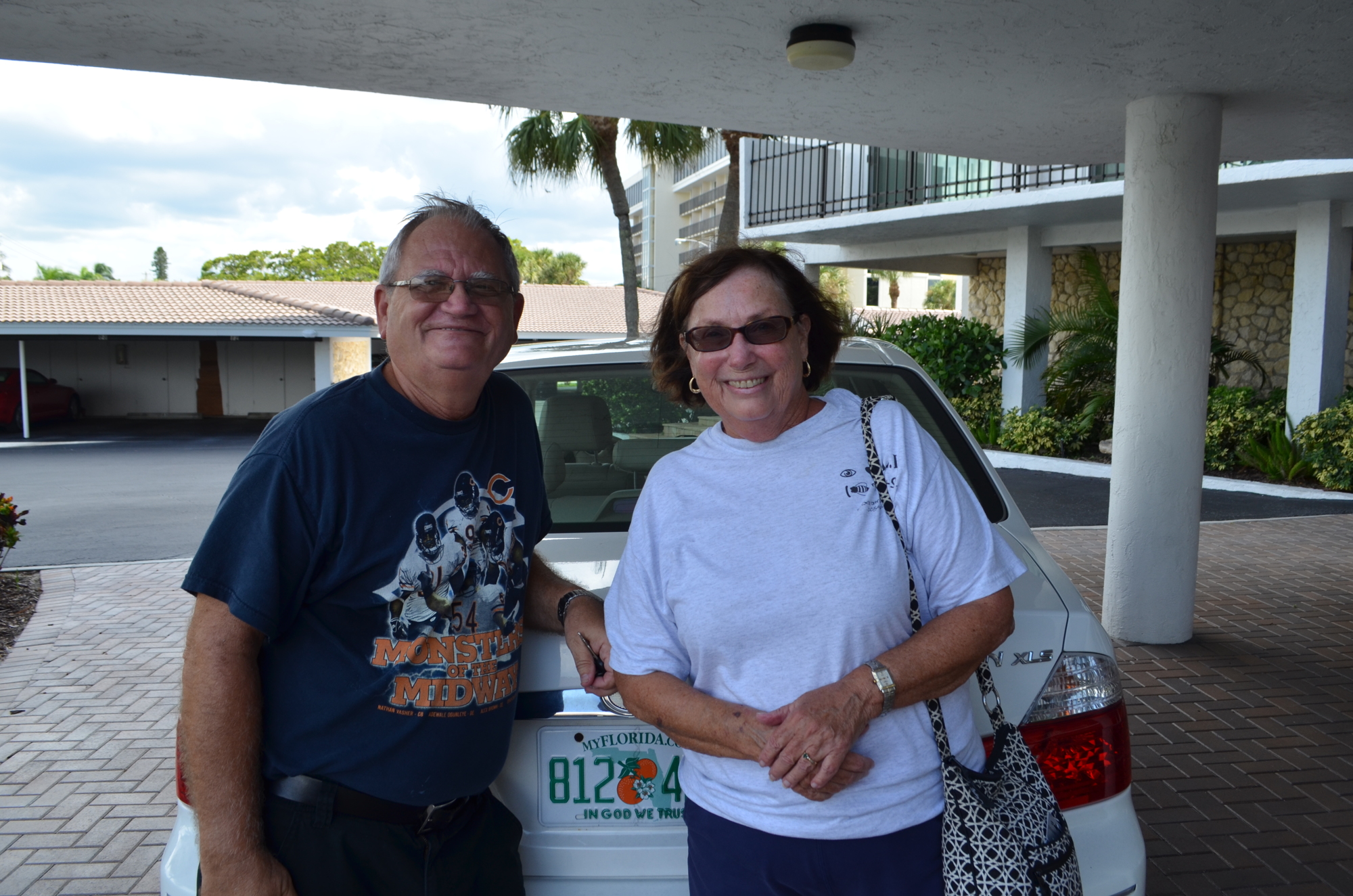 Dale Pitts and Regina Broderick are staying in mainland Sarasota after leaving Lido Key.