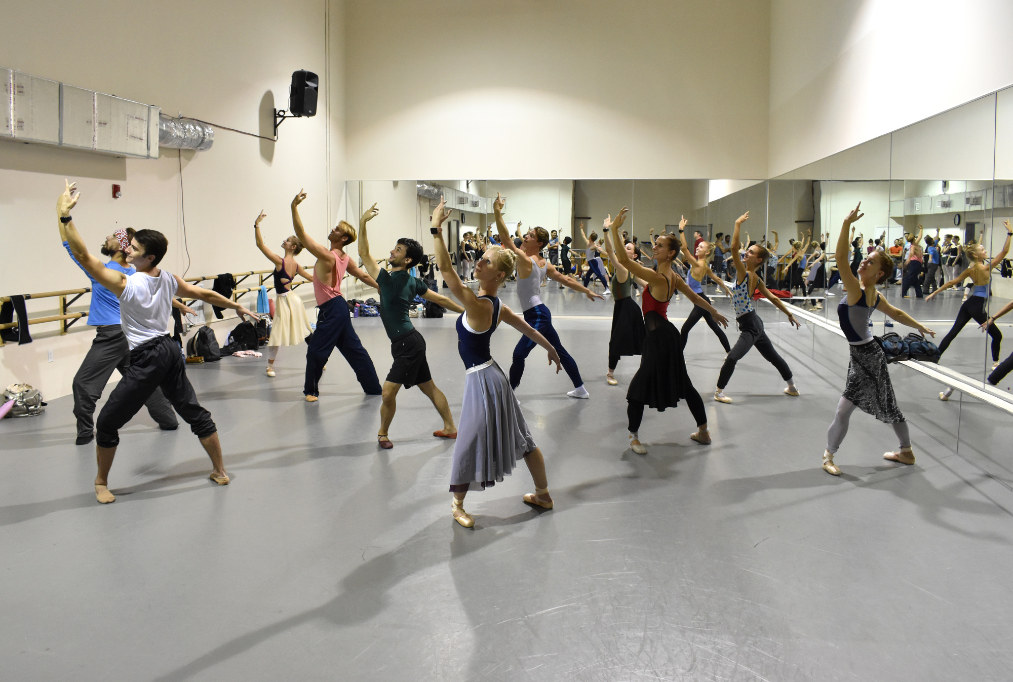 Without electricity in the FSU Center for the Performing Arts, Sarasota Ballet dancers have relocated to their satellite space on Tallevast Road, where they continue to prepare for the upcoming season.