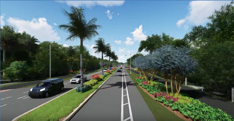 A conceptual plan for Gulf of Mexico Drive's future includes an upgraded bicycle lane.