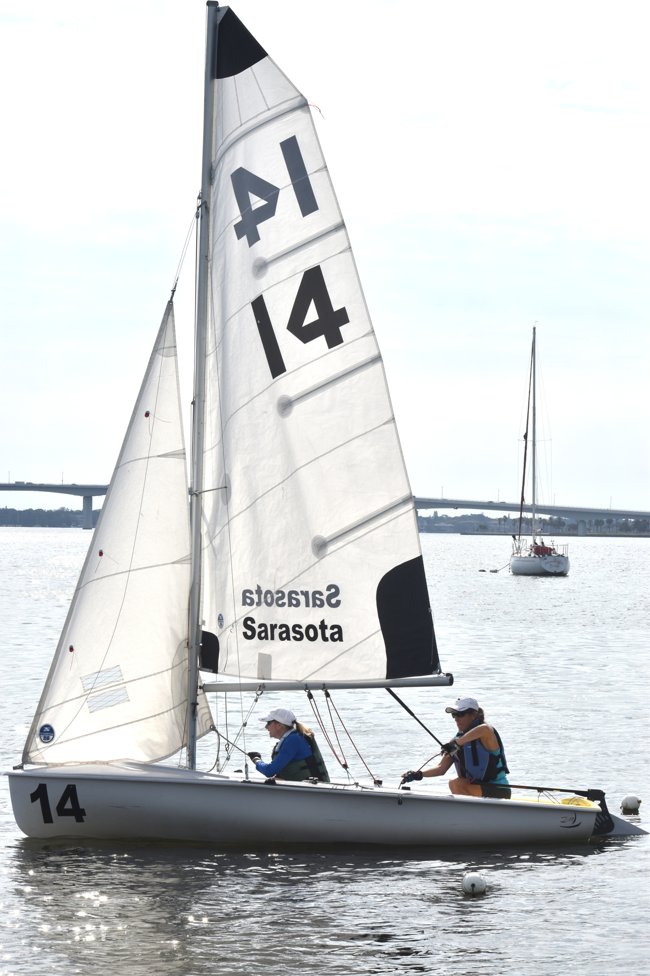 Jennifer Means and Barbara Sylvester set out on Sarasota Bay from the Sarasota Sailing Squadron on Sept. 21. It was the opener to the Luffing Lassies season.