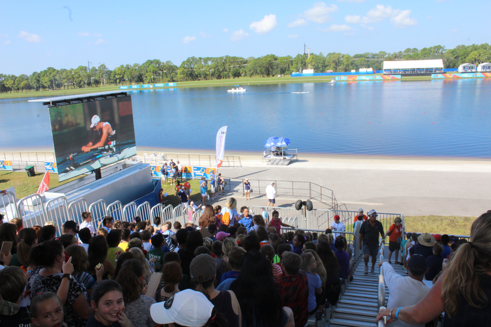 Hundreds of students from Manatee and Sarasota Counties watch the rowers during the 2017 World Rowing Championships.