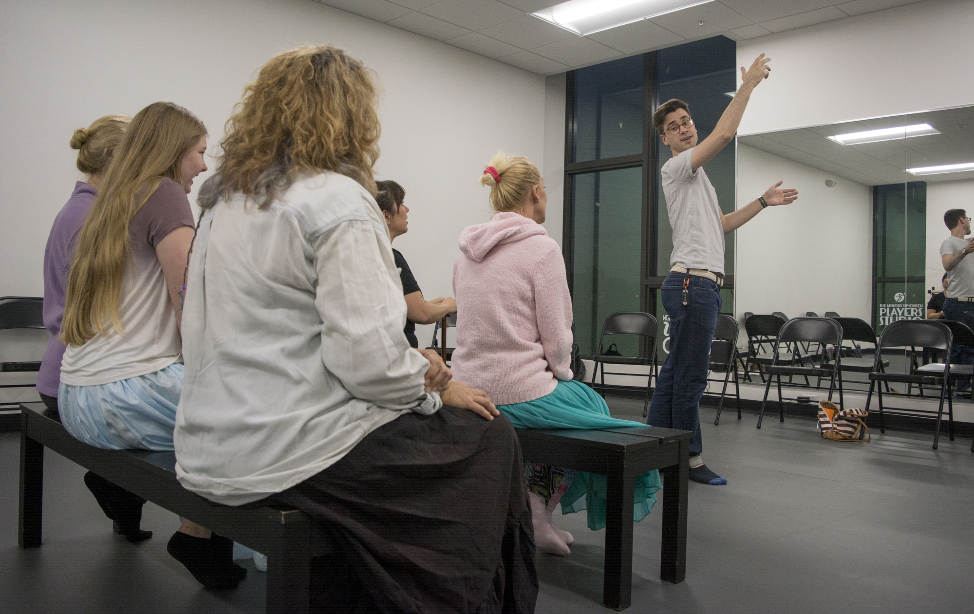 Anthony Spall rehearses with the rest of the cast at The Arnold Simonsen Players Studio.