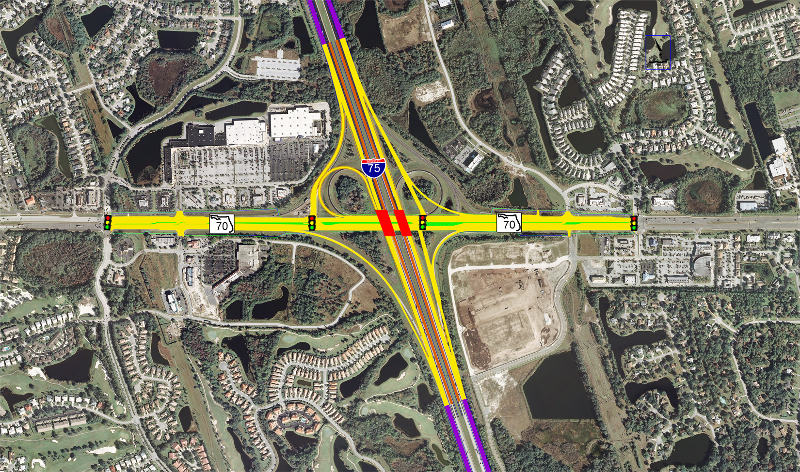 This map depicts the future design for the interchange of Interstate 75 and State Road 70. Courtesy image.