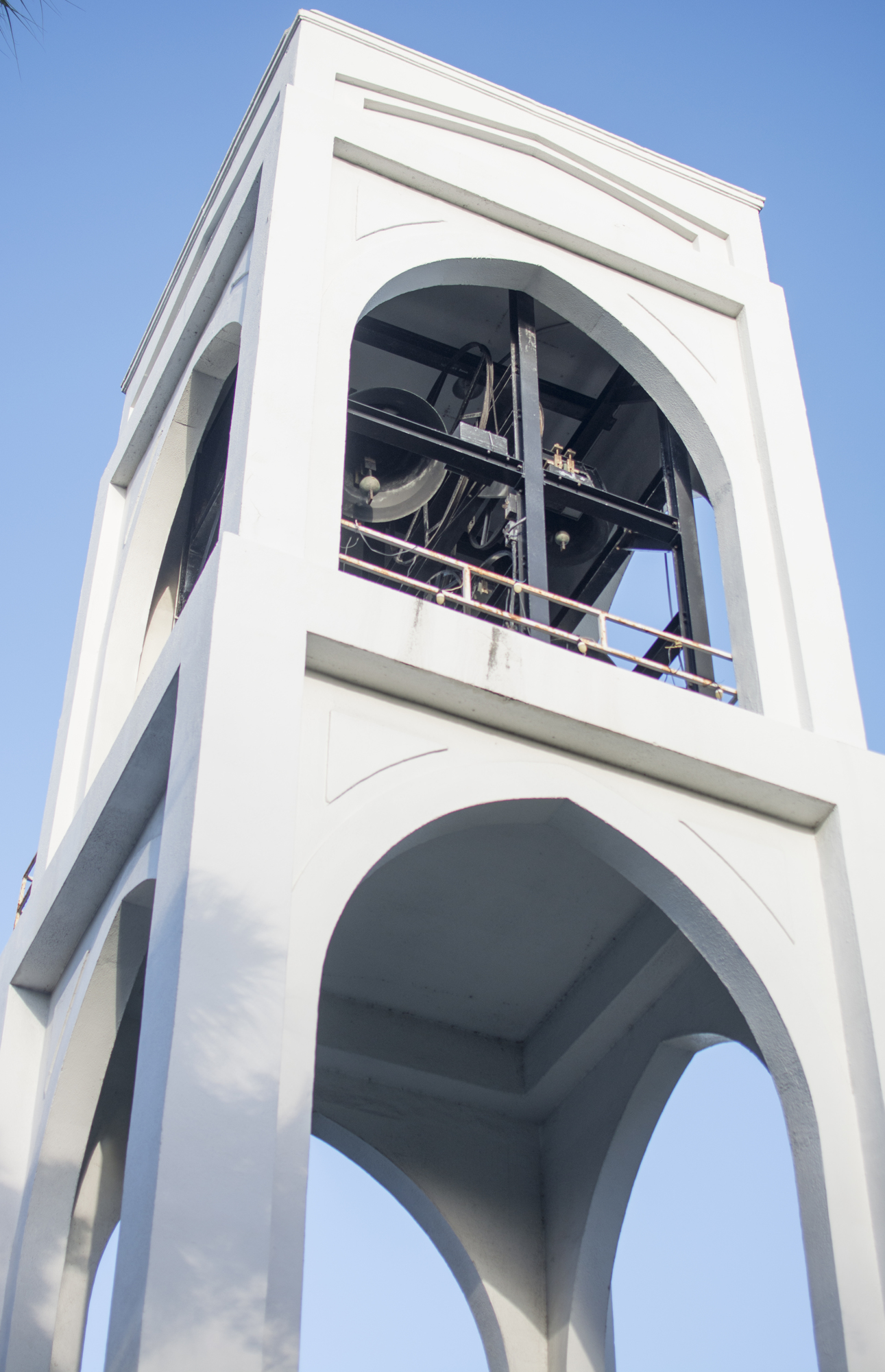 The bells are housed in the  Redeemer’s 65-foot bell tower.