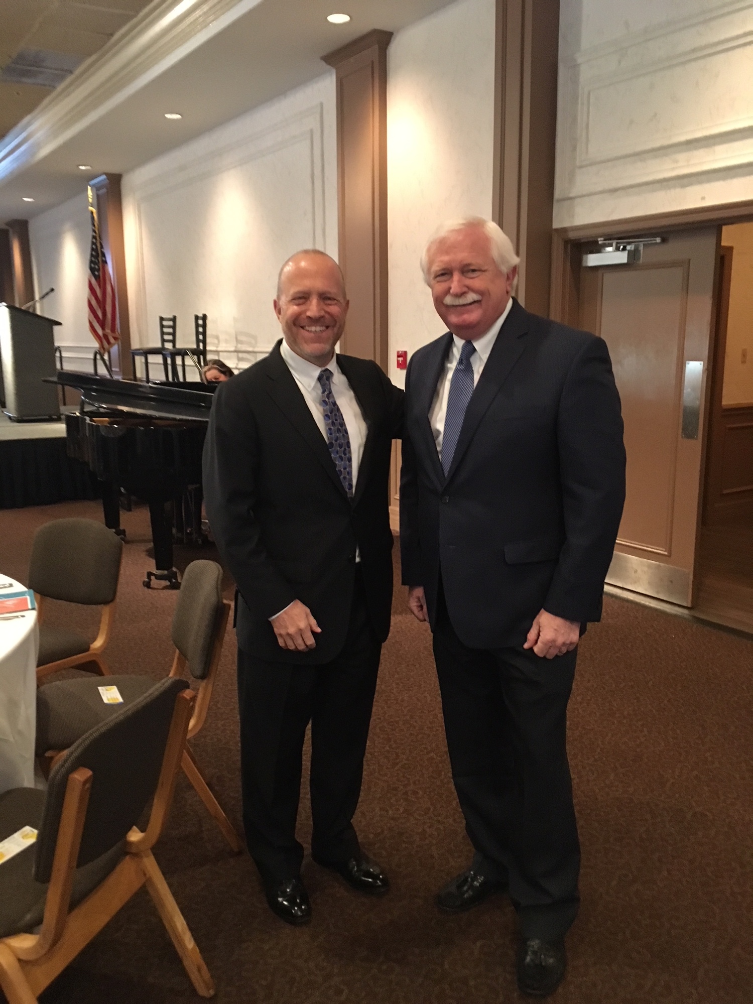 Guest speaker Randy Cohen, vice president of research and policy for the Americans for the Arts, with Jim Shirley, executive director of the Arts and Cultural Alliance of Sarasota County — Courtesy photo