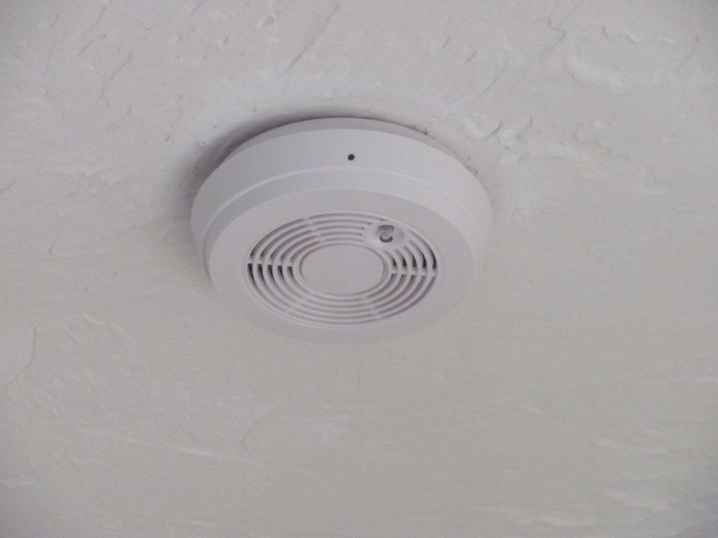 Police allege Natt installed a camera that filmed unsuspecting tenants through a hole in the side of  this smoke detector.  