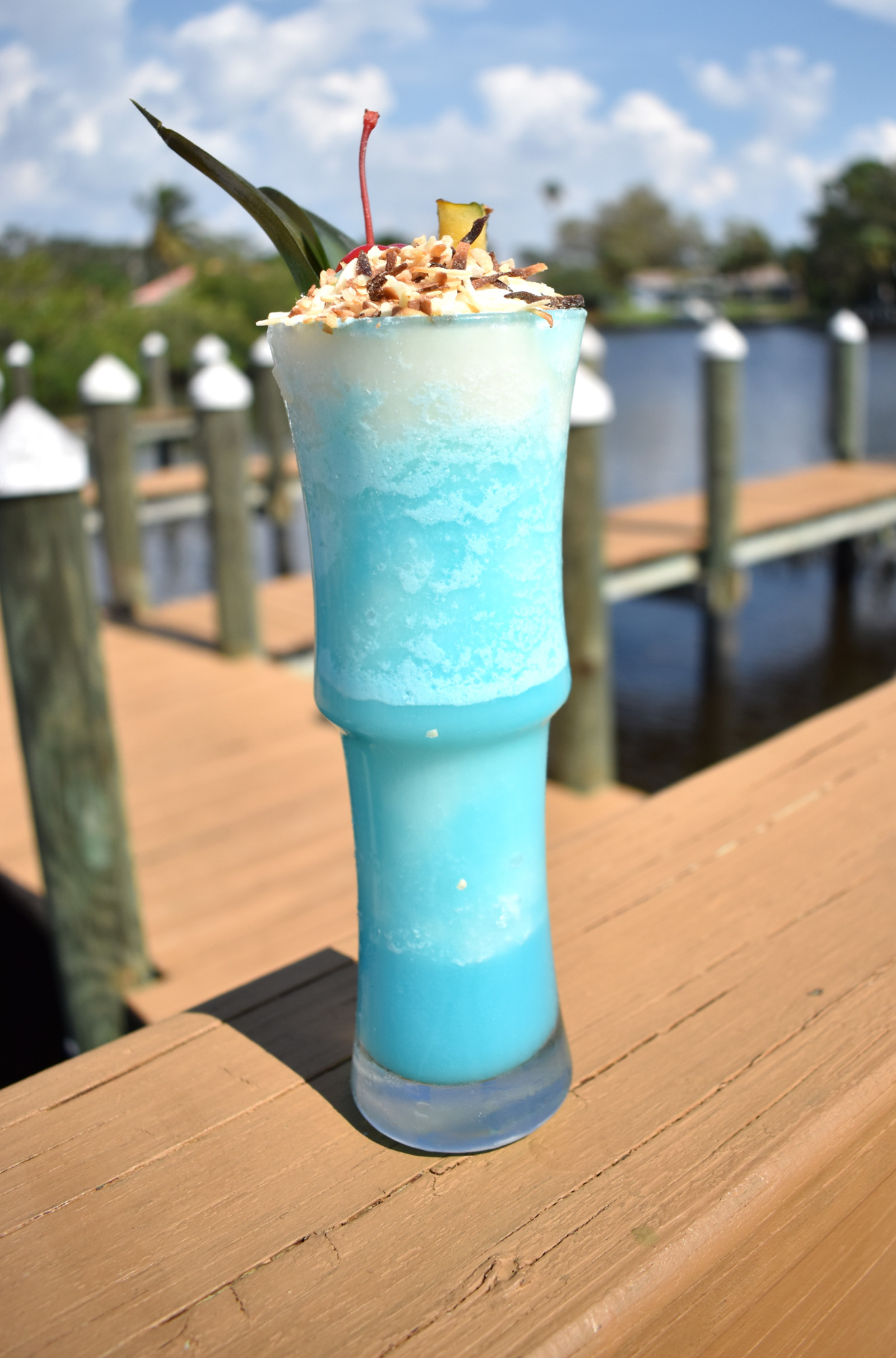 The Caribbean Coolada is one of the most frequently ordered drinks at Phillippi Creek Village Restaurant & Oyster Bar. Photo by Niki Kottmann
