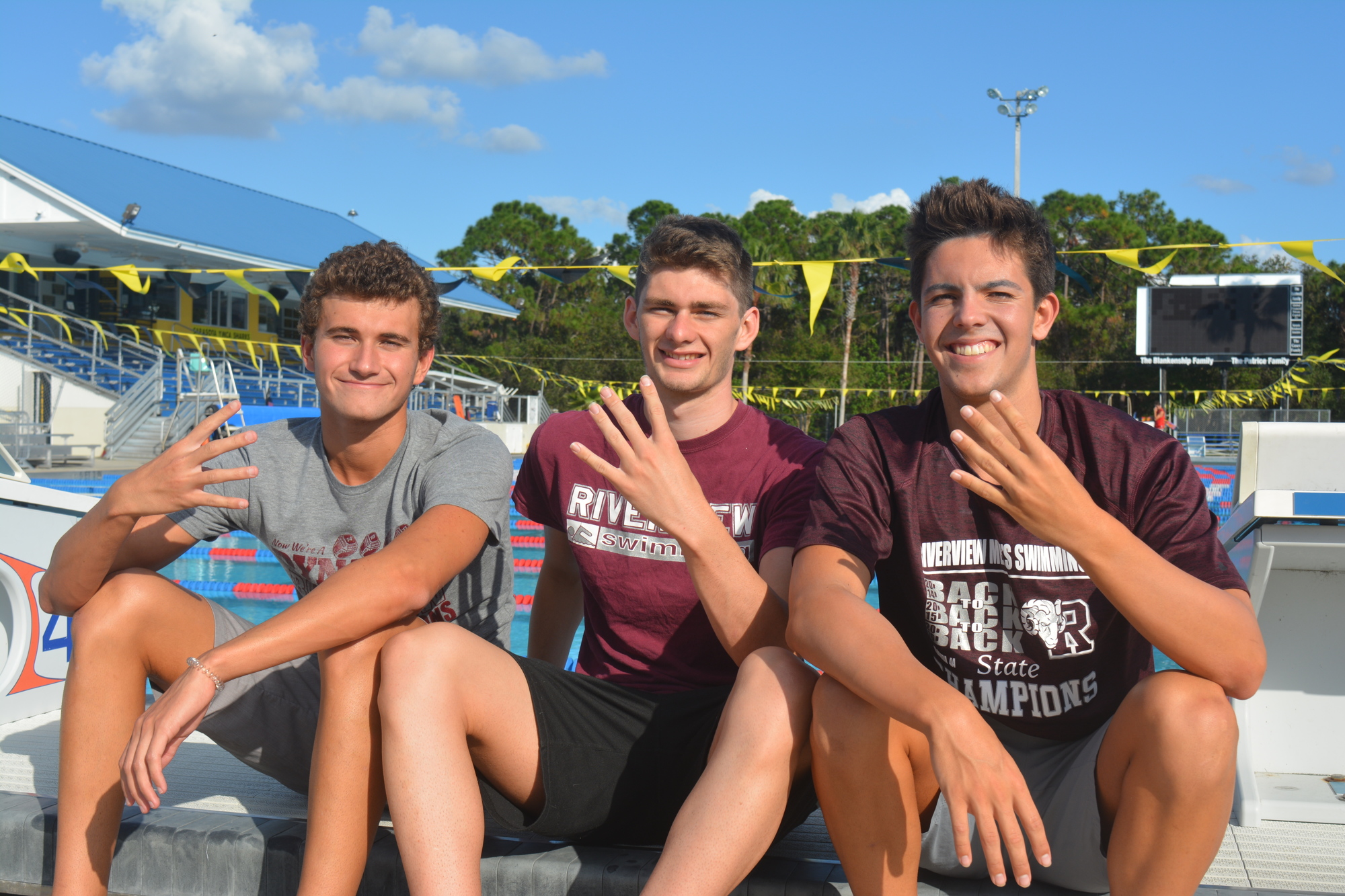 Nico Hernandez-Tome, Brett Riley and Brendan Firlie all competed in and won four state title meets at Riverview High.