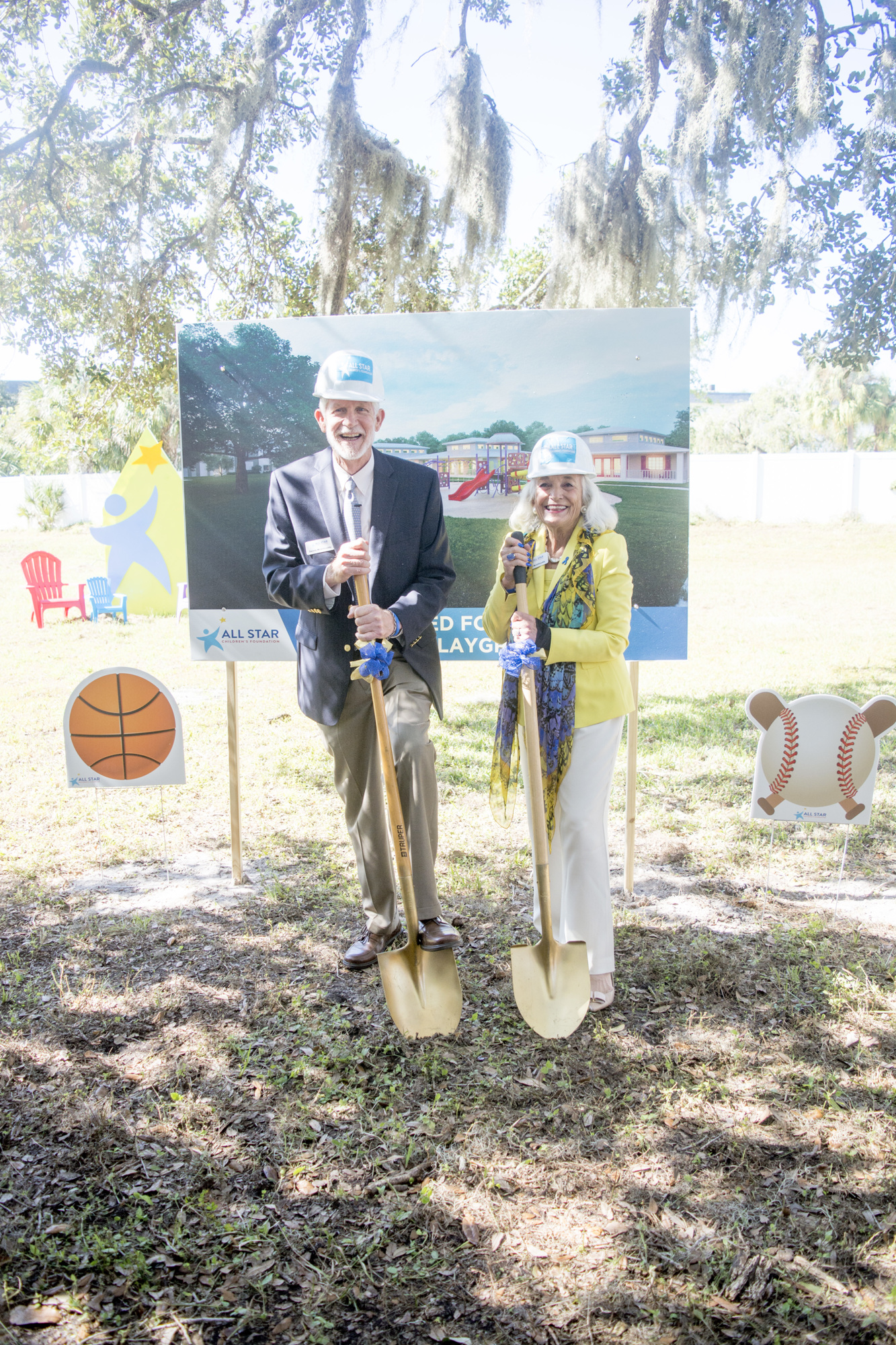 Dennis and Graci McGillicuddy get the project off to a ceremonial start.