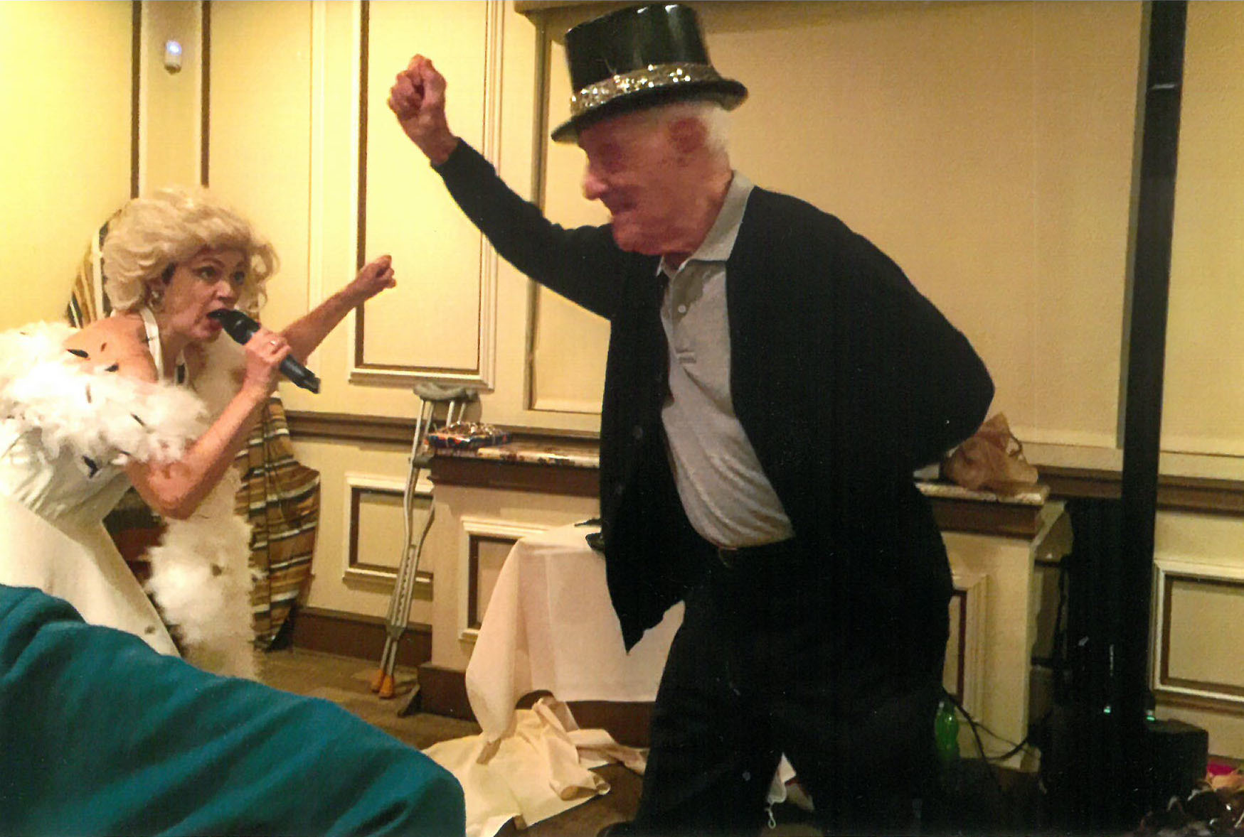 Stan Horwich dances as Connie Scarlotti sings Courtesy photo