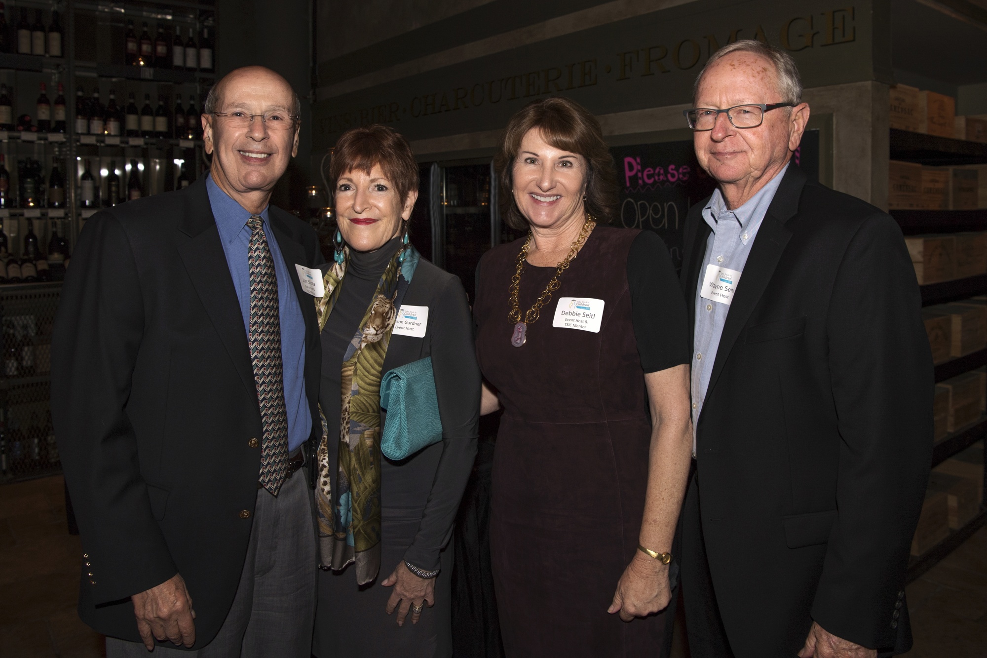 Take Stock in Children Dinner hosts Jan Sirola, Alison Gardner and Wayne and Debbie Seitl — Photo by Cliff Roles
