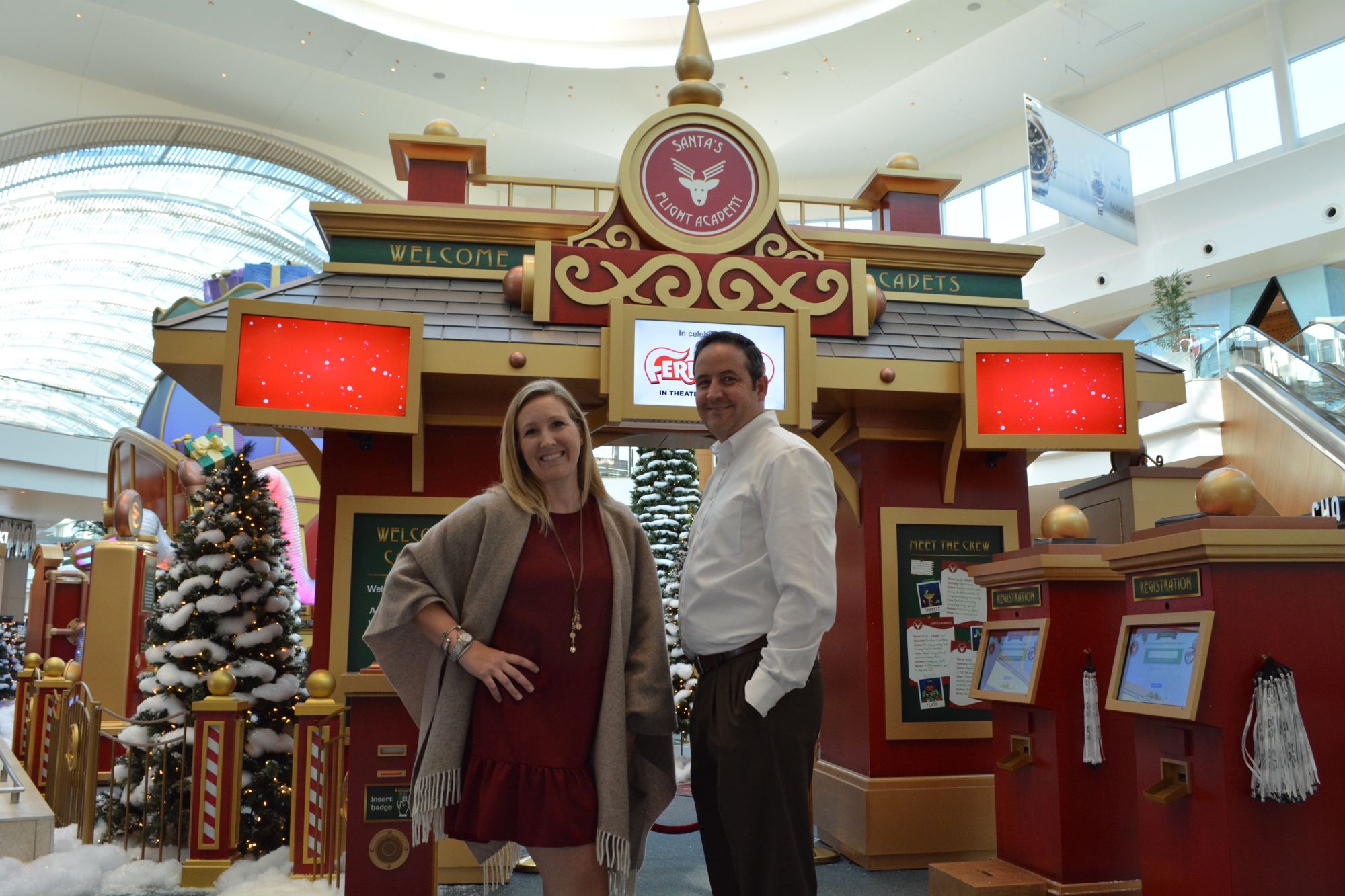 The Mall at University Town Center Marketing Director Lauren Clark and General Manager Jeramy Burkinshaw hope the additions, such as snow, to the mall bring an element of delight to holiday shoppers.