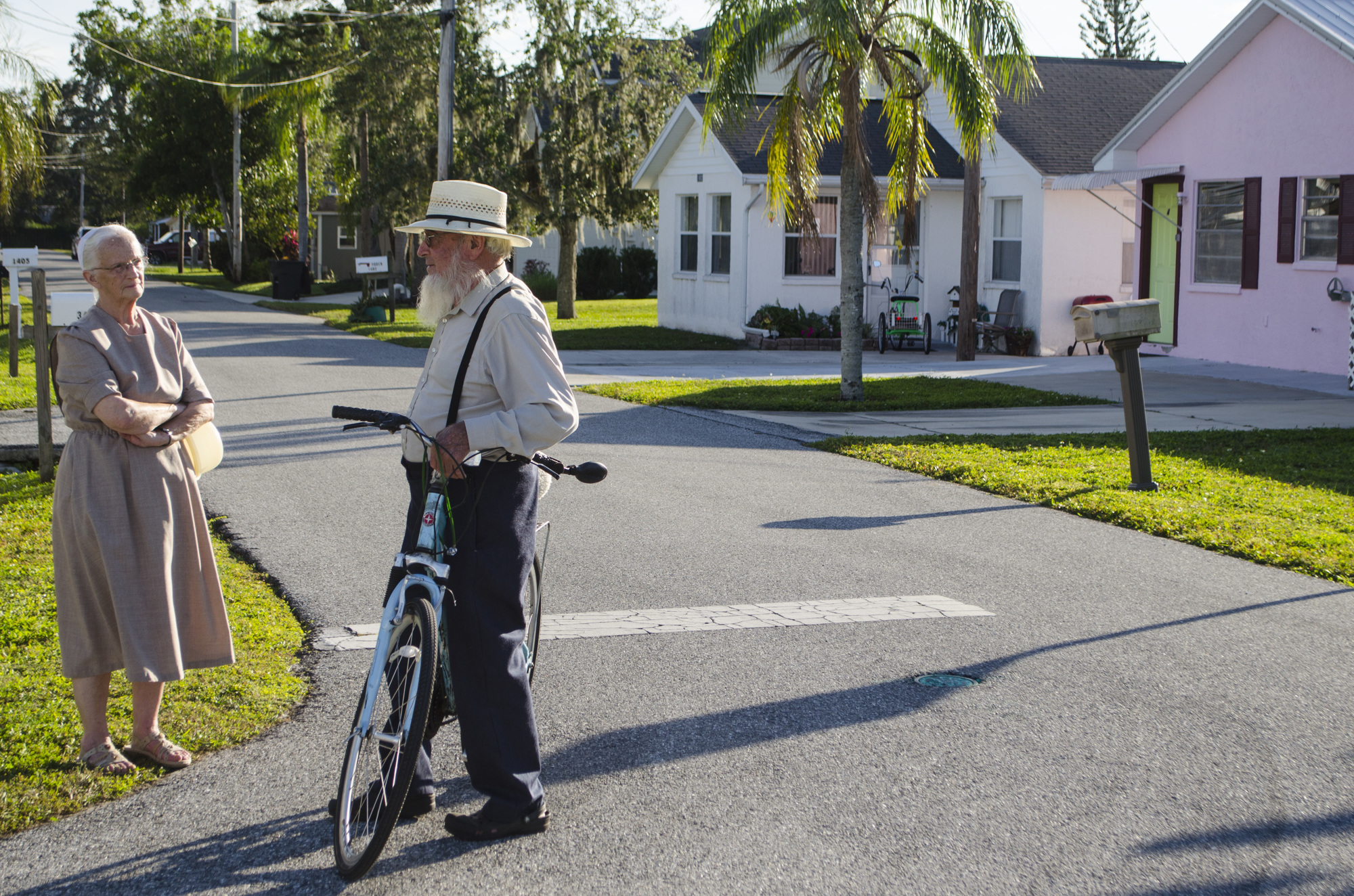 Cycling and walking are popular models of transportation in the Pinecraft neighborhood.