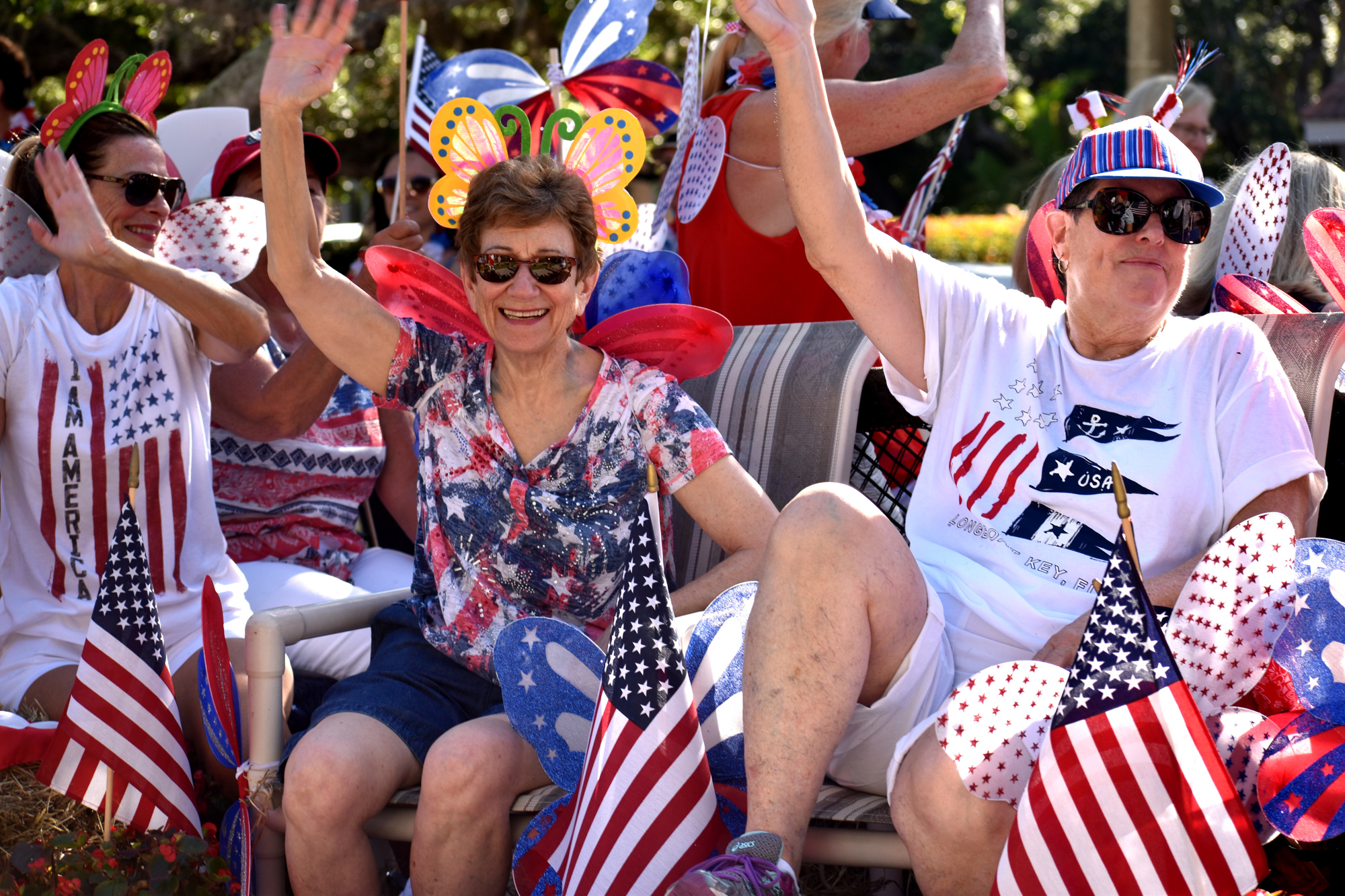 Spectators lined Bay Isles Road for the annual Fourth of July parade.