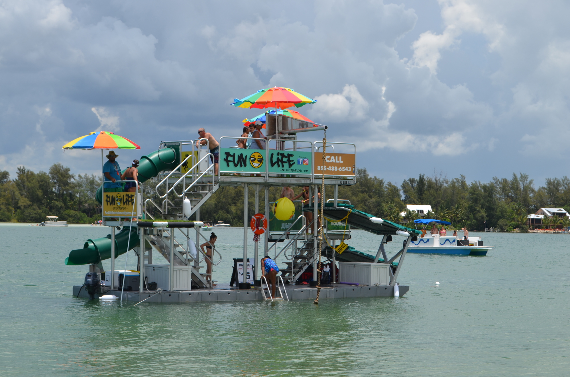 A floating playground arrived on the north end of Longboat Key this summer.