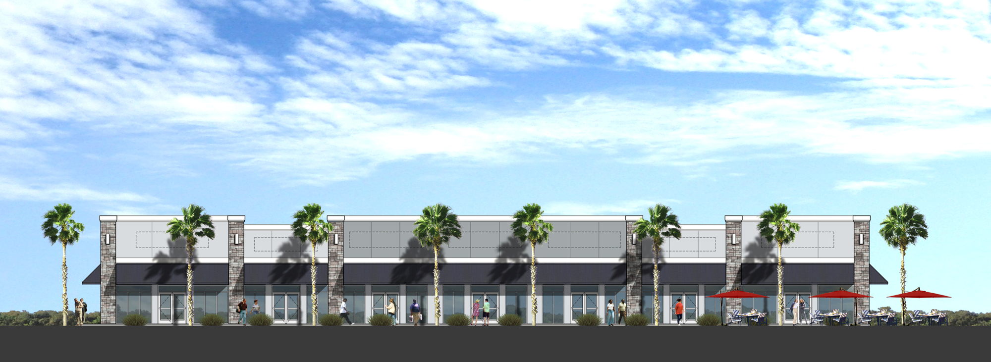 This rendering shows what a multi-tenant building on property may look like.