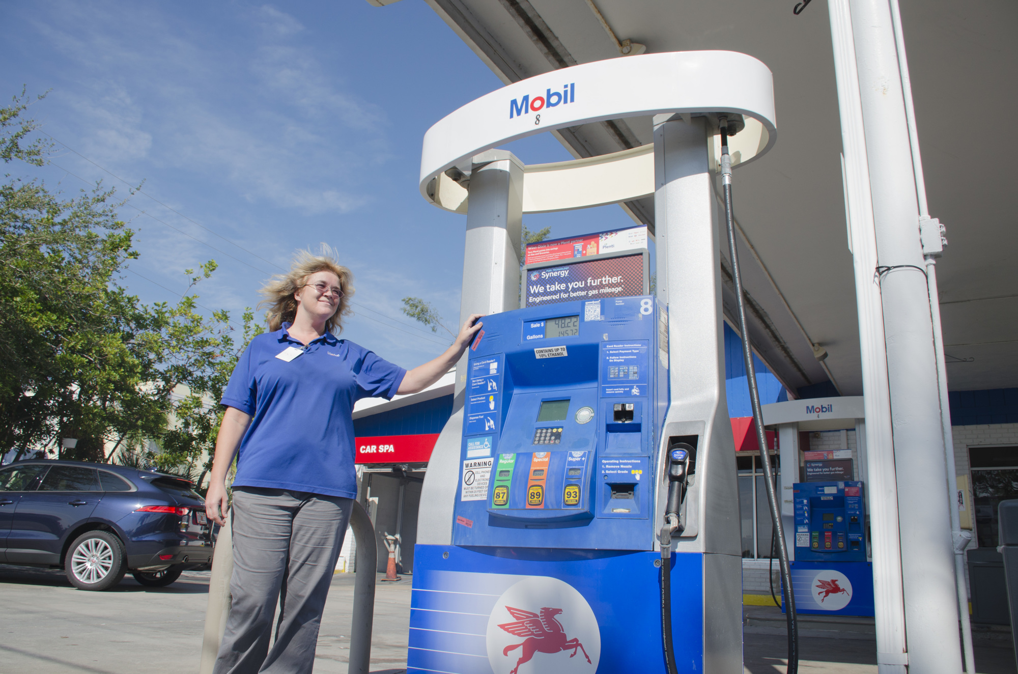 Cindy Dearth, two-year manager at the Longboat Key Mobil Station, found evidence a pump had been tampered with.