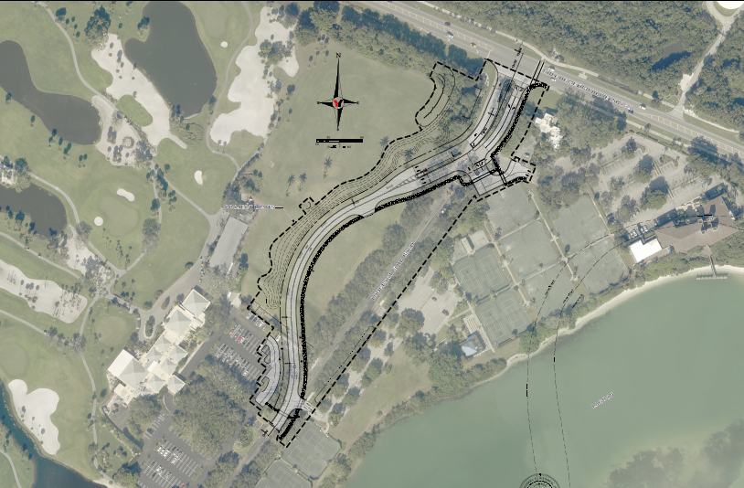 Rendering of the road realignment from Oceans Properties application to the Planning and Zoning Board