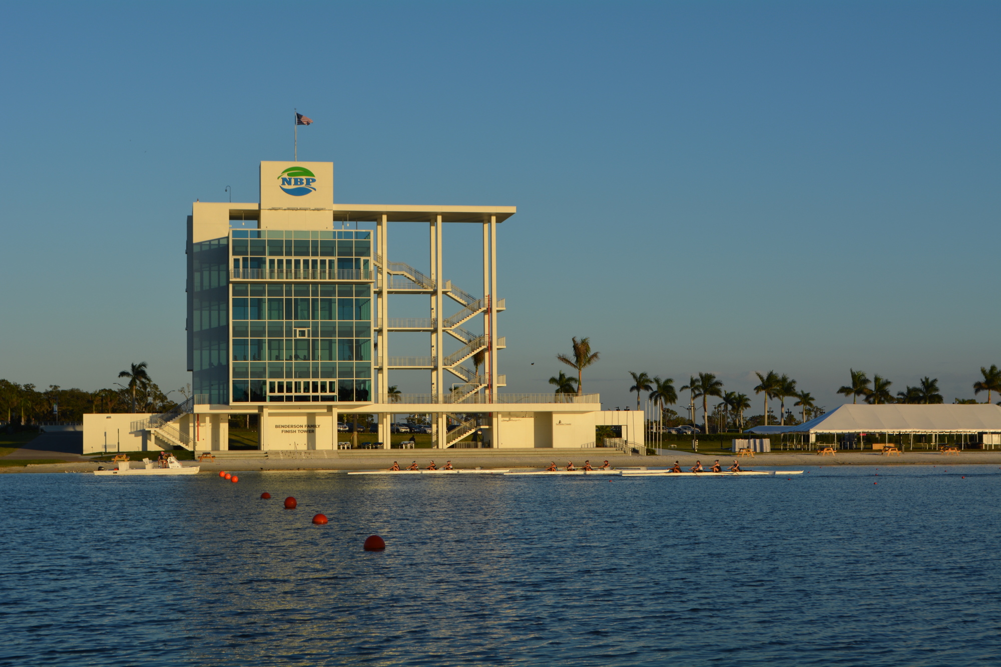 Construction of this finish tower at Nathan Benderson Park cost more than $6 million and had to be finished prior to the 2017 World Rowing Championships in the fall. File photo.