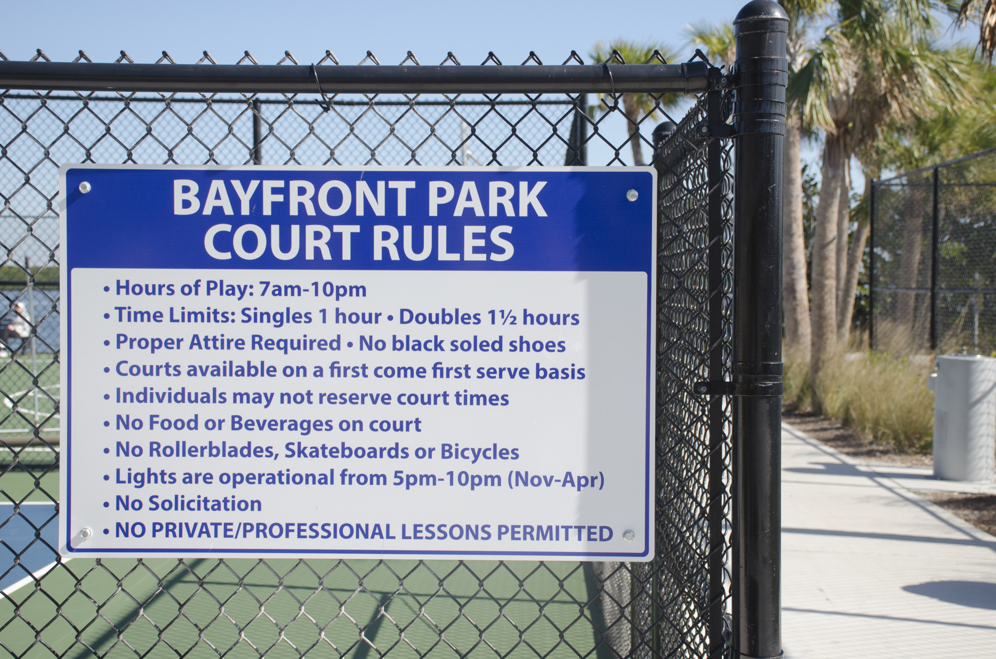 Residents have said they're confused whether the court is first come first serve, as noted on the sign, or scheduled by reservation on a sign-in sheet nearby.
