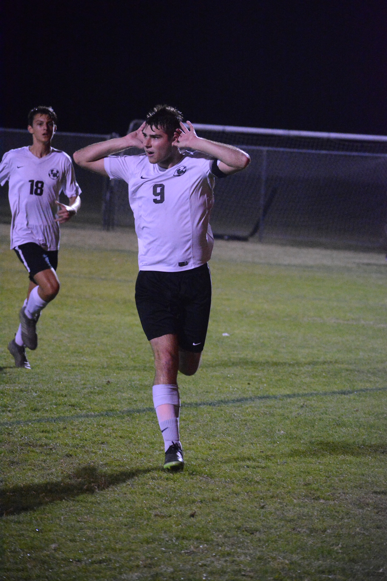Travis Freeman celebrates scoring a goal for Lakewood Ranch in the second half. It would be the Mustangs' only goal of the game.