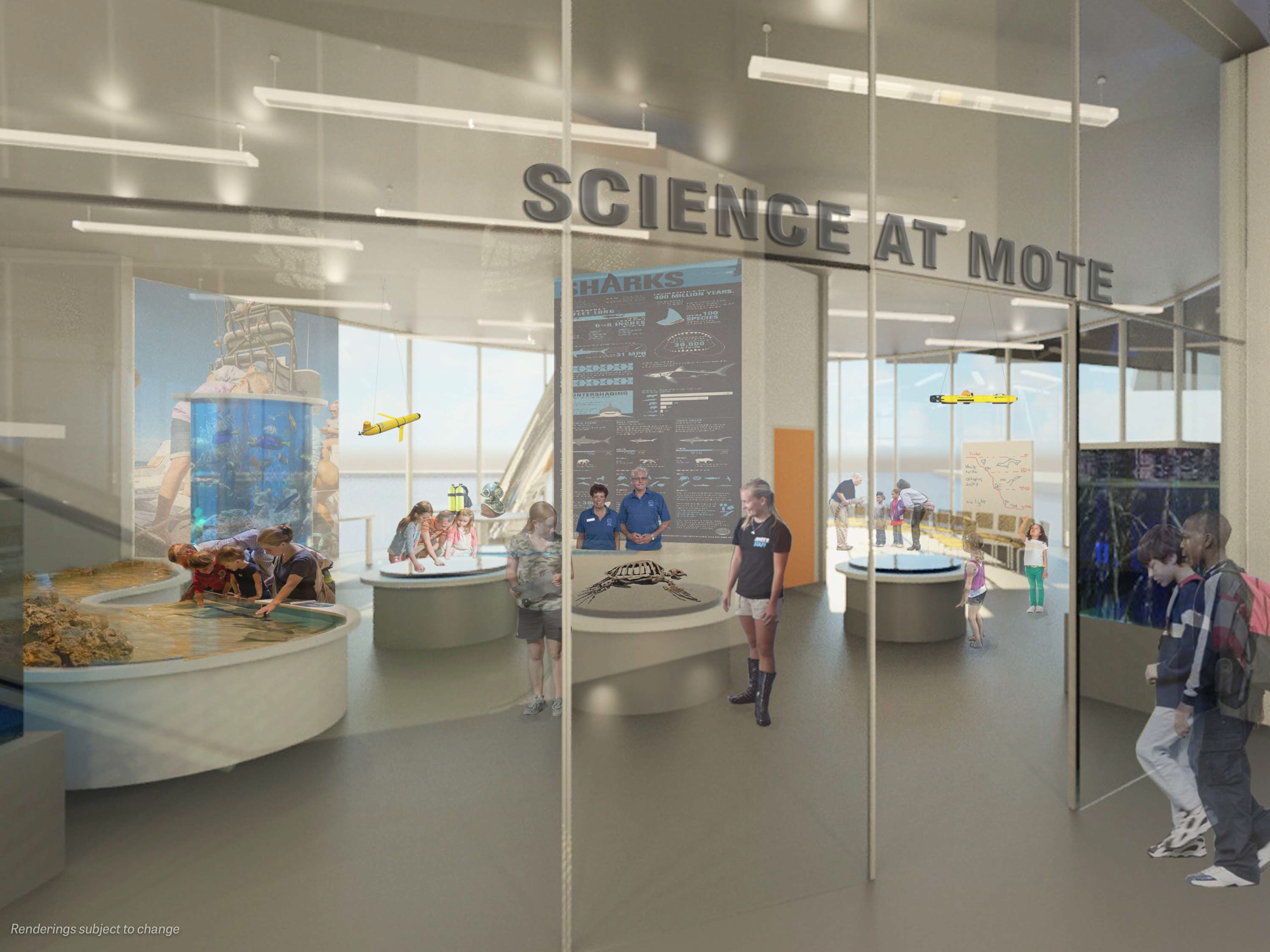 A preliminary rendering shows what a teaching lab could look like at the Benderson Park location.  Photo courtesy of Mote.