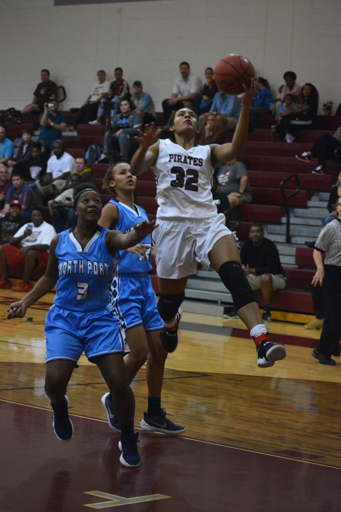 Sophomore Julia Rodriguez sinks a layup against North Port. She had 14 points.