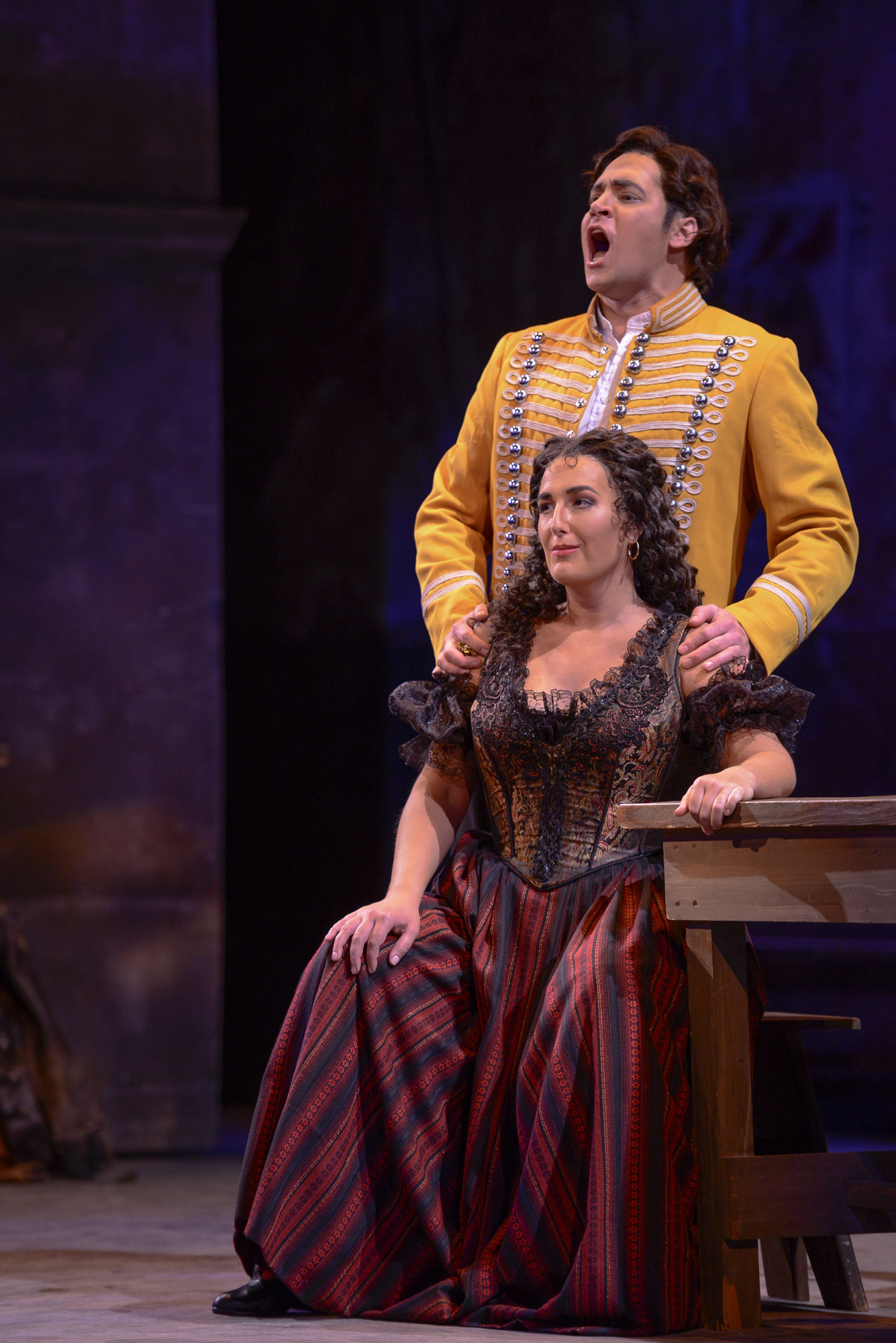Tenor Cody Austin plays Don José and mezzo soprano Lisa Chavez plays the title role of Bizet’s Carmen at Sarasota Opera. Photo by Herb Booth