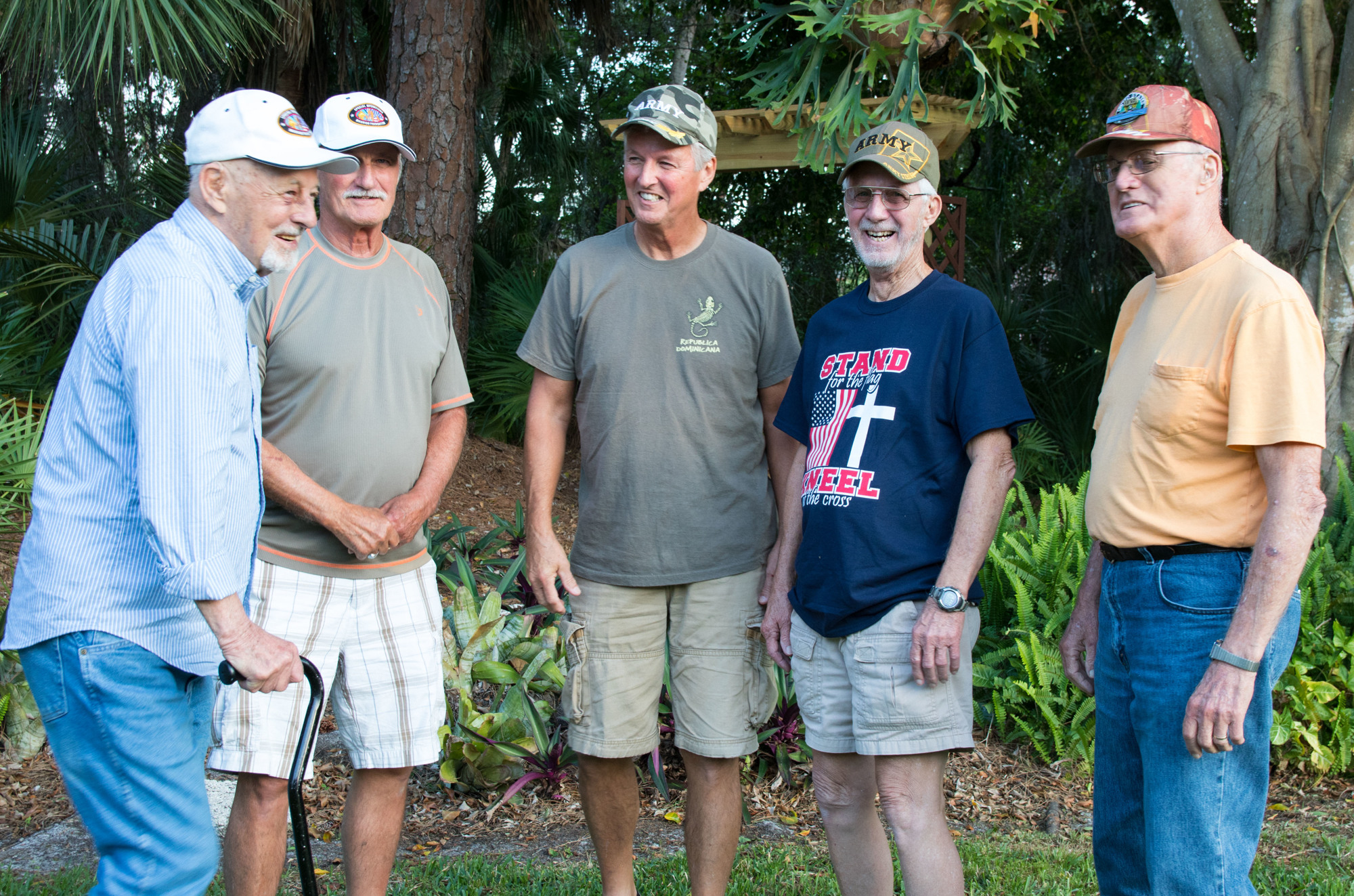 Fred, Des, Randy, Bill and Ronny Shuert at Randy's home in Sarasota.