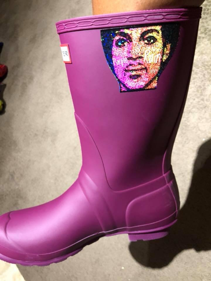 Tomeika received Prince Hunter rain boots for her birthday. 
