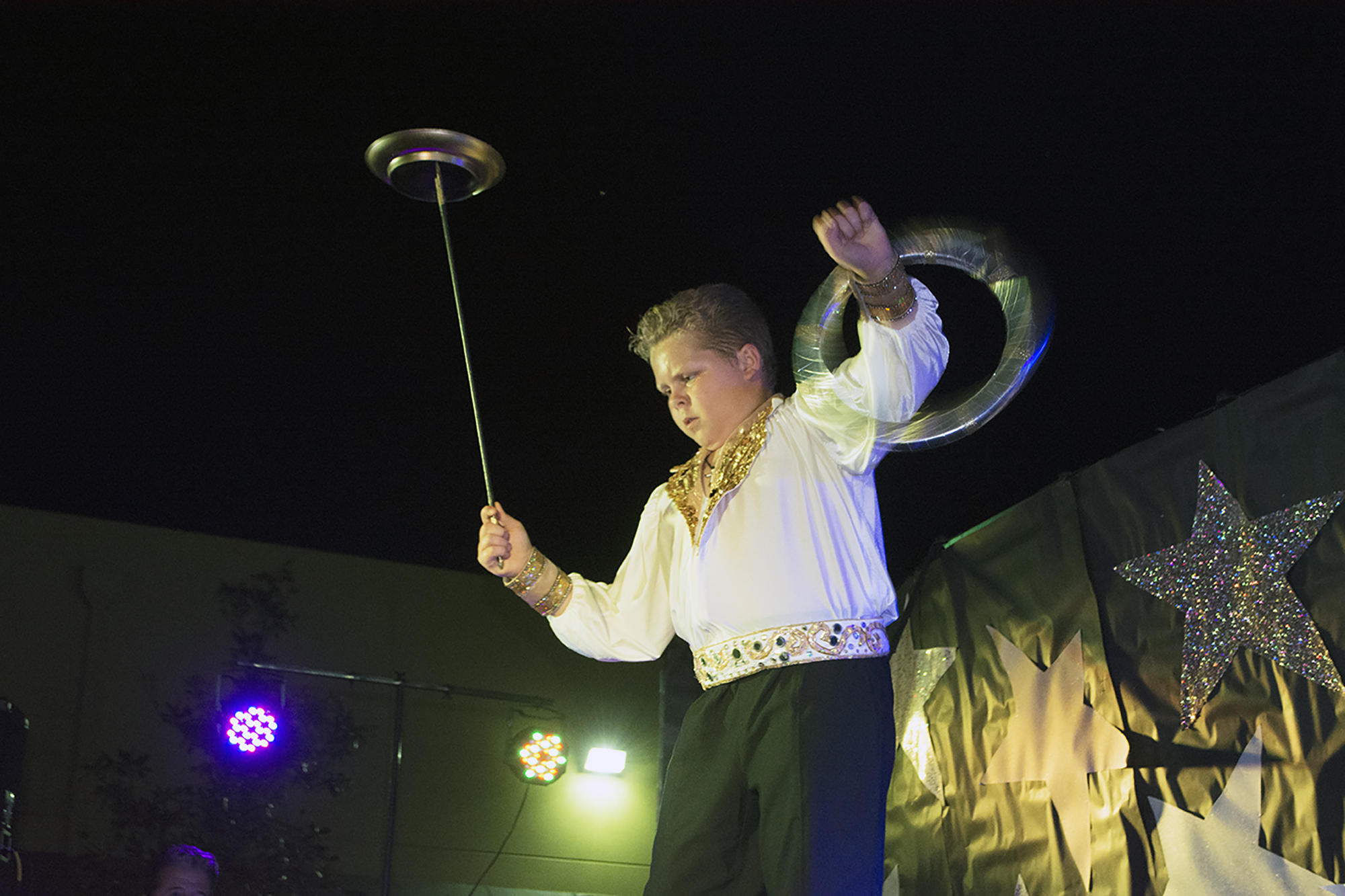 Despite chilly temperatures and low lighting, 10-year-old Dominick Bauer made a smashing debut at 