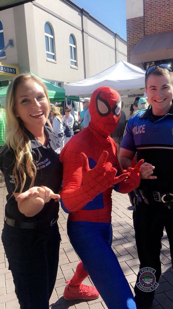 The Sarasota Police Department shared this picture from the farmers market on Twitter on March 22 — five days after Phil Pagano's initial confrontation with the man dressed as Spider-Man.