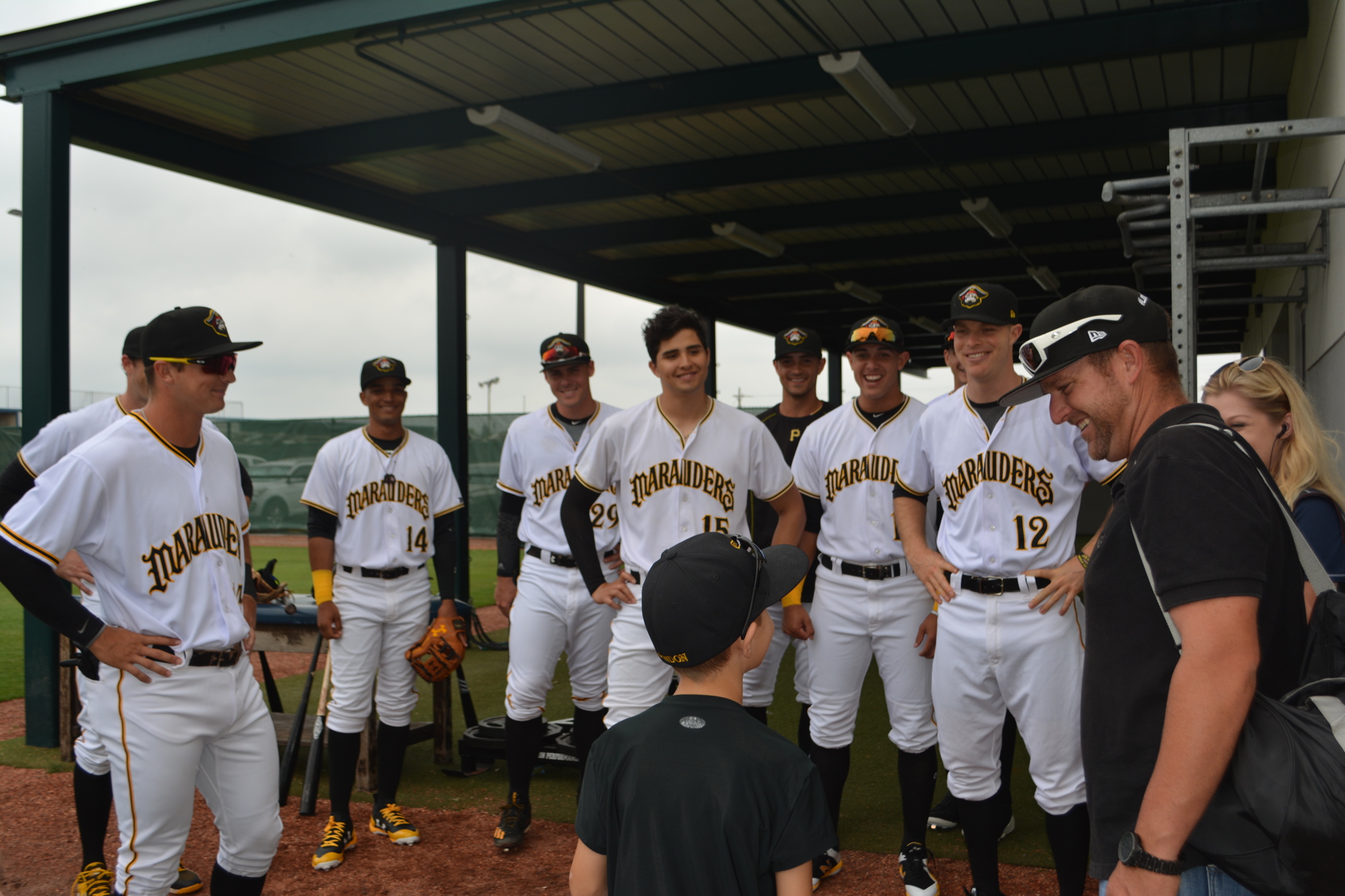 Landon Marazon was treated to a surprise visit from the Marauders at LECOM Park.
